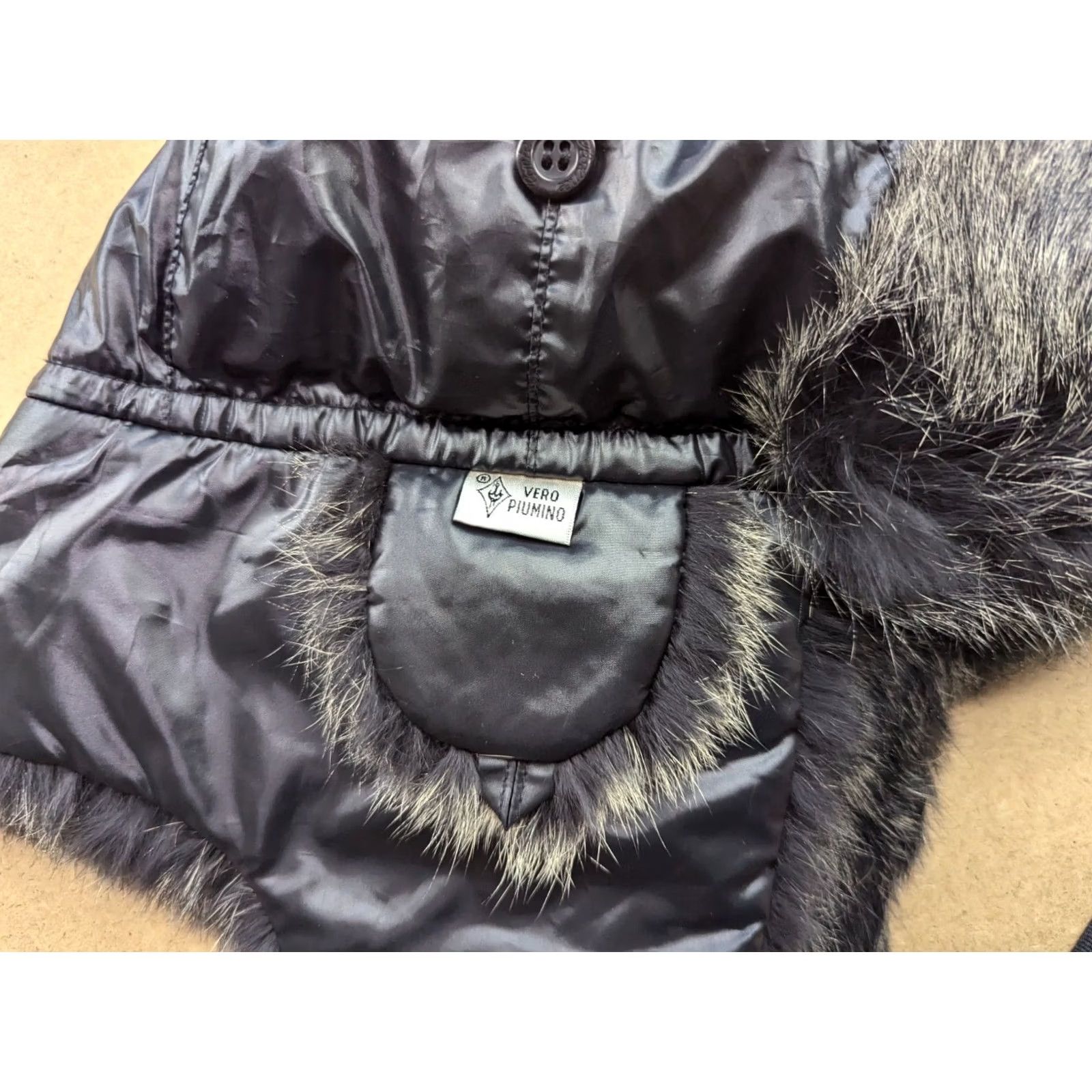 Conte of Florence Conte of Florence Goose Down Trapper Hat Black 59 Ushanka Ear Flap Unisex Adults Size 59 Winter Thermal Cap Size ONE SIZE - 3 Thumbnail