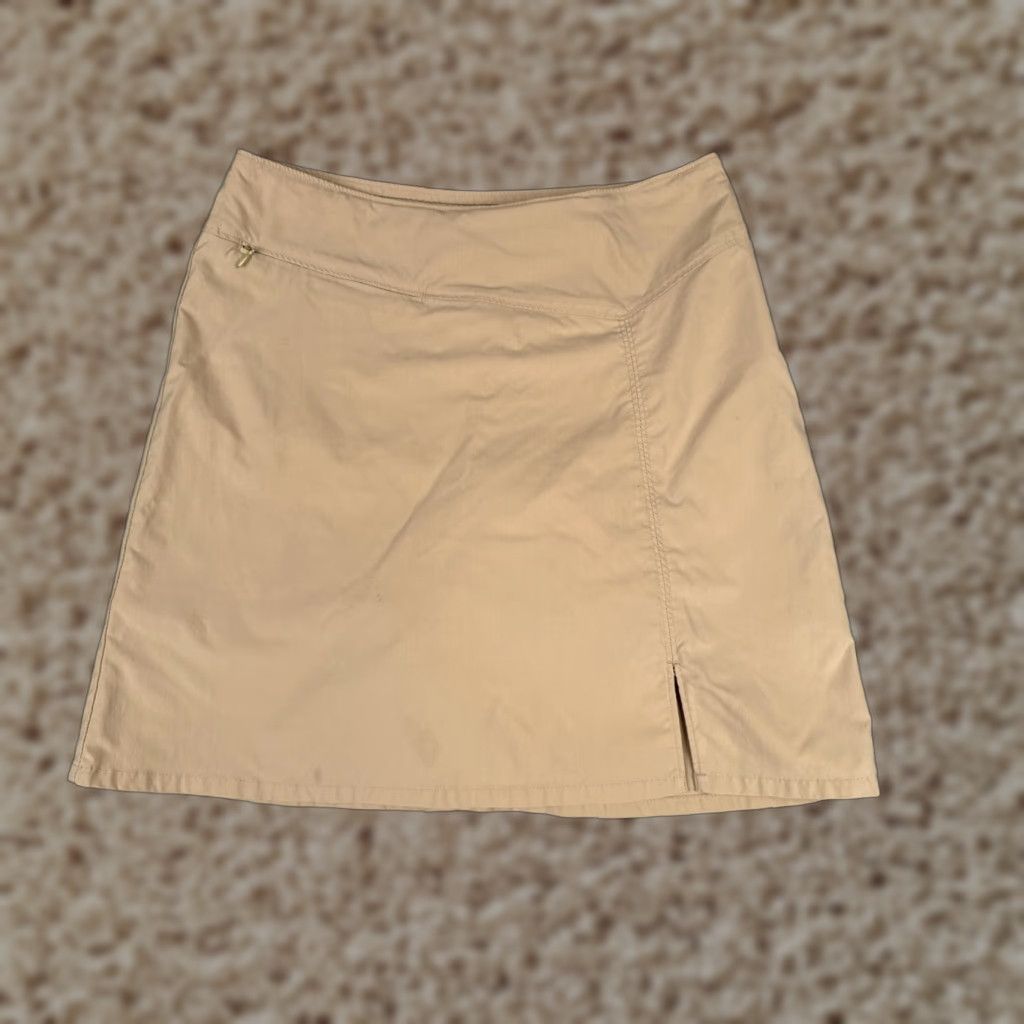 Patagonia Skirt Womens 6 Beige Kamala Festival 100% Nylon Cargo Short Zip Pockets Beach Casual Travel