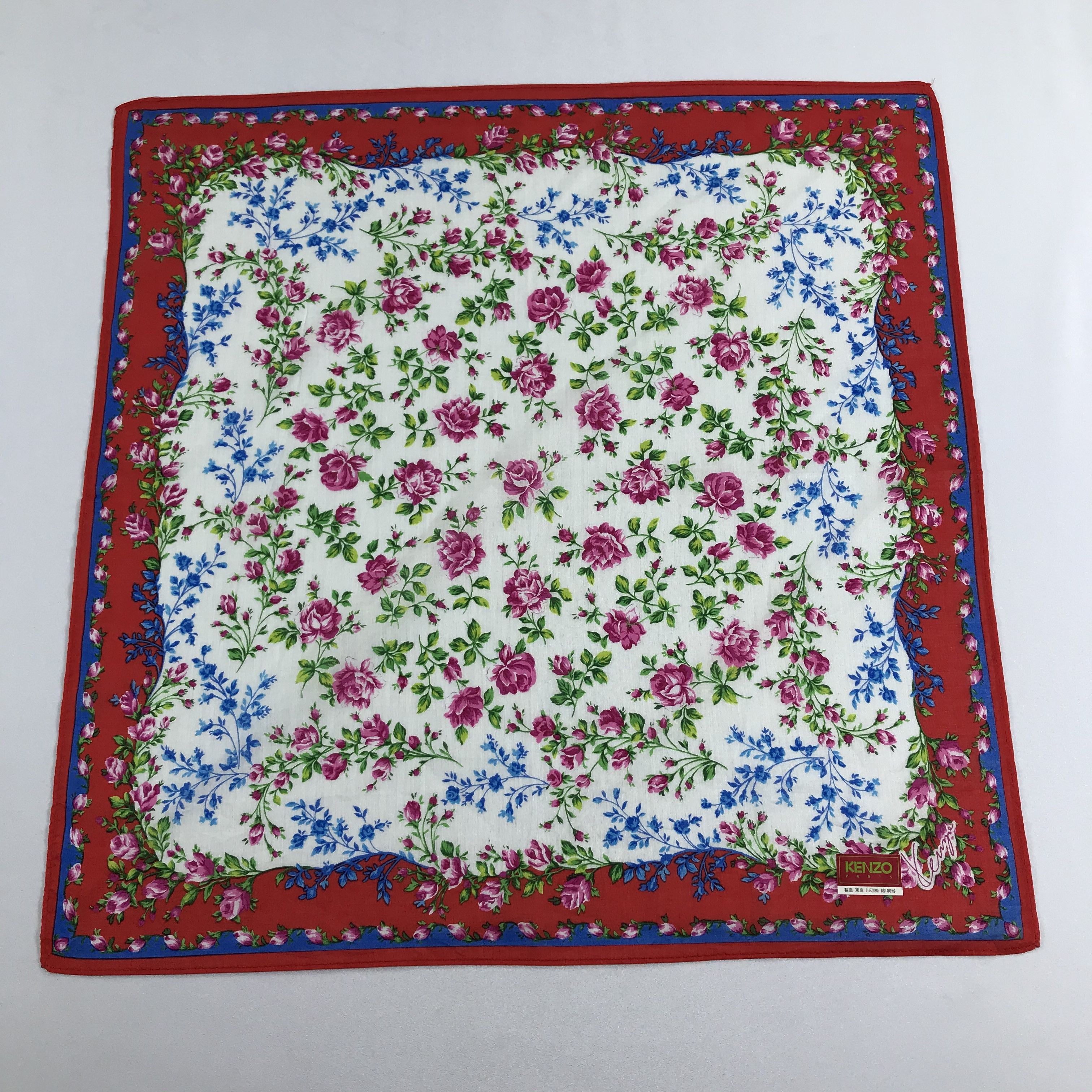 Kenzo Kenzo Floral Handkerchief Neckerchief Bandana H1195 Size ONE SIZE - 2 Thumbnail