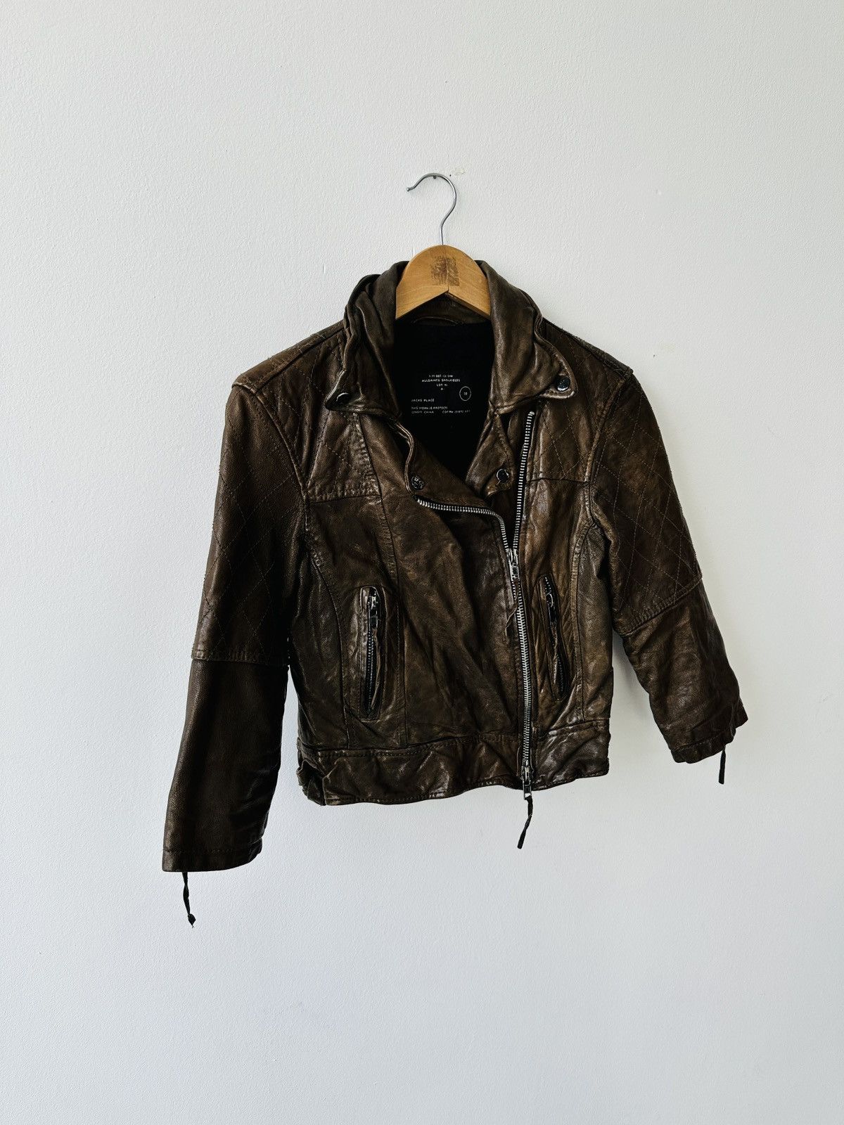 Allsaints AllSaints Spitalfields Biker Leather Jacket Brown - Size 10 Size M / US 6-8 / IT 42-44 - 2 Thumbnail