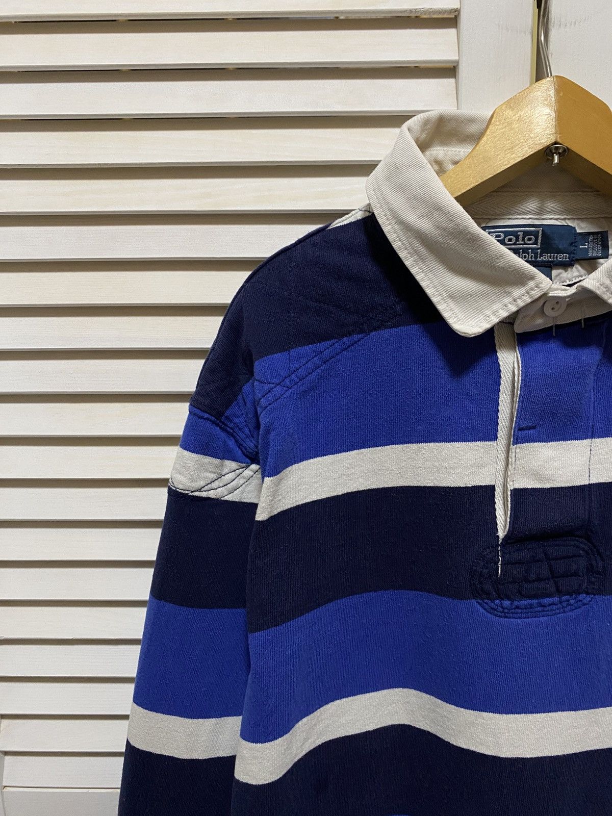 Polo Ralph Lauren Vintage Polo Ralph Lauren T Shirt Long Sleeve Rugby Striped Size US L / EU 52-54 / 3 - 4 Thumbnail