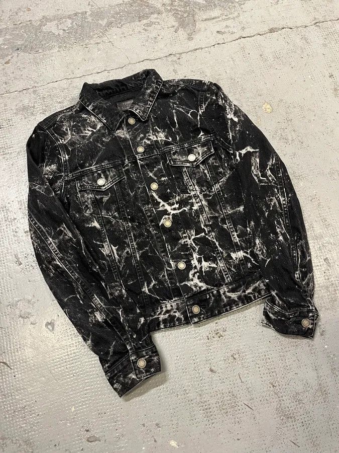 Saint Laurent Paris Saint Laurent Marbled Effect Black Denim Tie Dye Jacket Size US S / EU 44-46 / 1 - 4 Thumbnail
