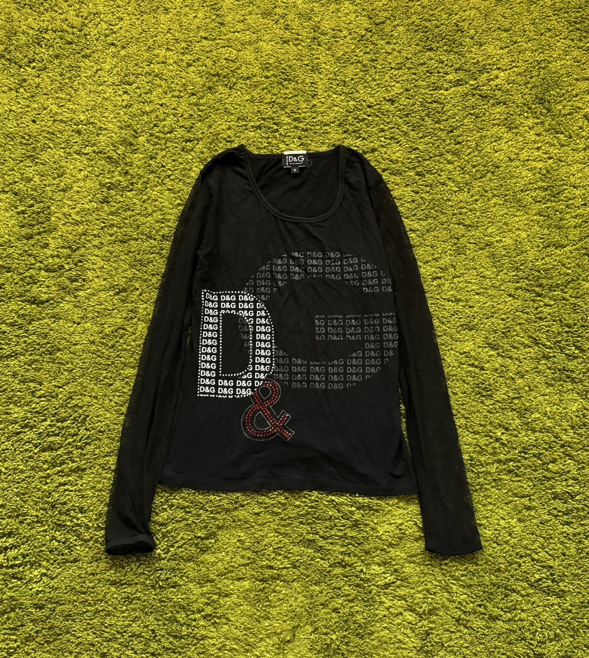 Designer × Dolce & Gabbana × Vintage Dolce & Gabbana D&G 2000s vintage Y2K mesh longsleeve Size M / US 6-8 / IT 42-44 - 2 Thumbnail