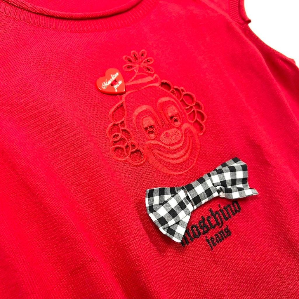 Moschino rare vintage Moschino red knit short sleeve clown top Size M / US 6-8 / IT 42-44 - 3 Thumbnail