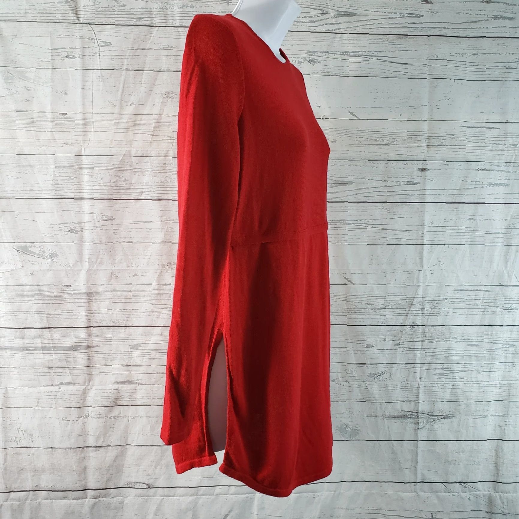 J. Jill VINTAGE J Jill Womens Sweater XS Solid Red Long Sleeve Viscose Wool Blend Size XS / US 0-2 / IT 36-38 - 3 Thumbnail