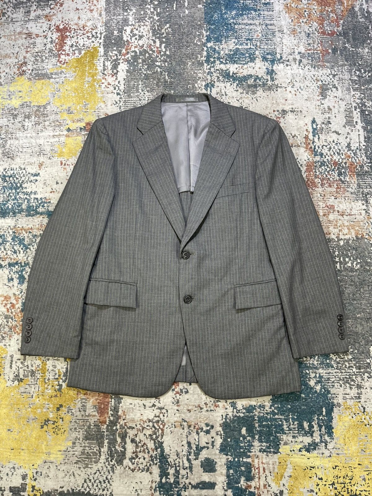 Yves Saint Laurent Yvest Saint Laurent Pinstripes Grey Blazer Size US S / EU 44-46 / 1 - 1 Thumbnail