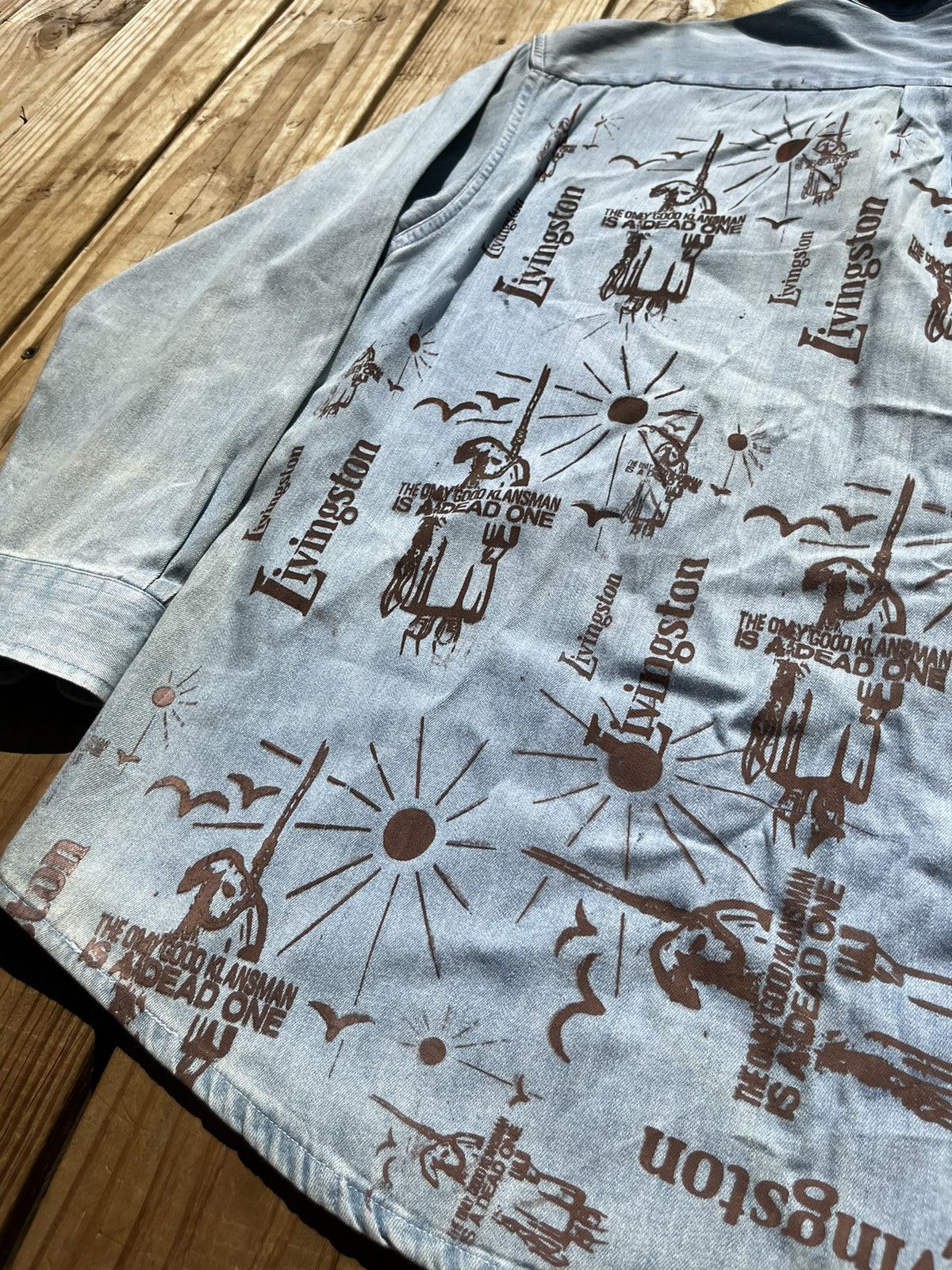 Japanese Brand Up/Cycled Denim Dead Klansman/Pornstar Button Up Shirt Size US L / EU 52-54 / 3 - 14 Thumbnail