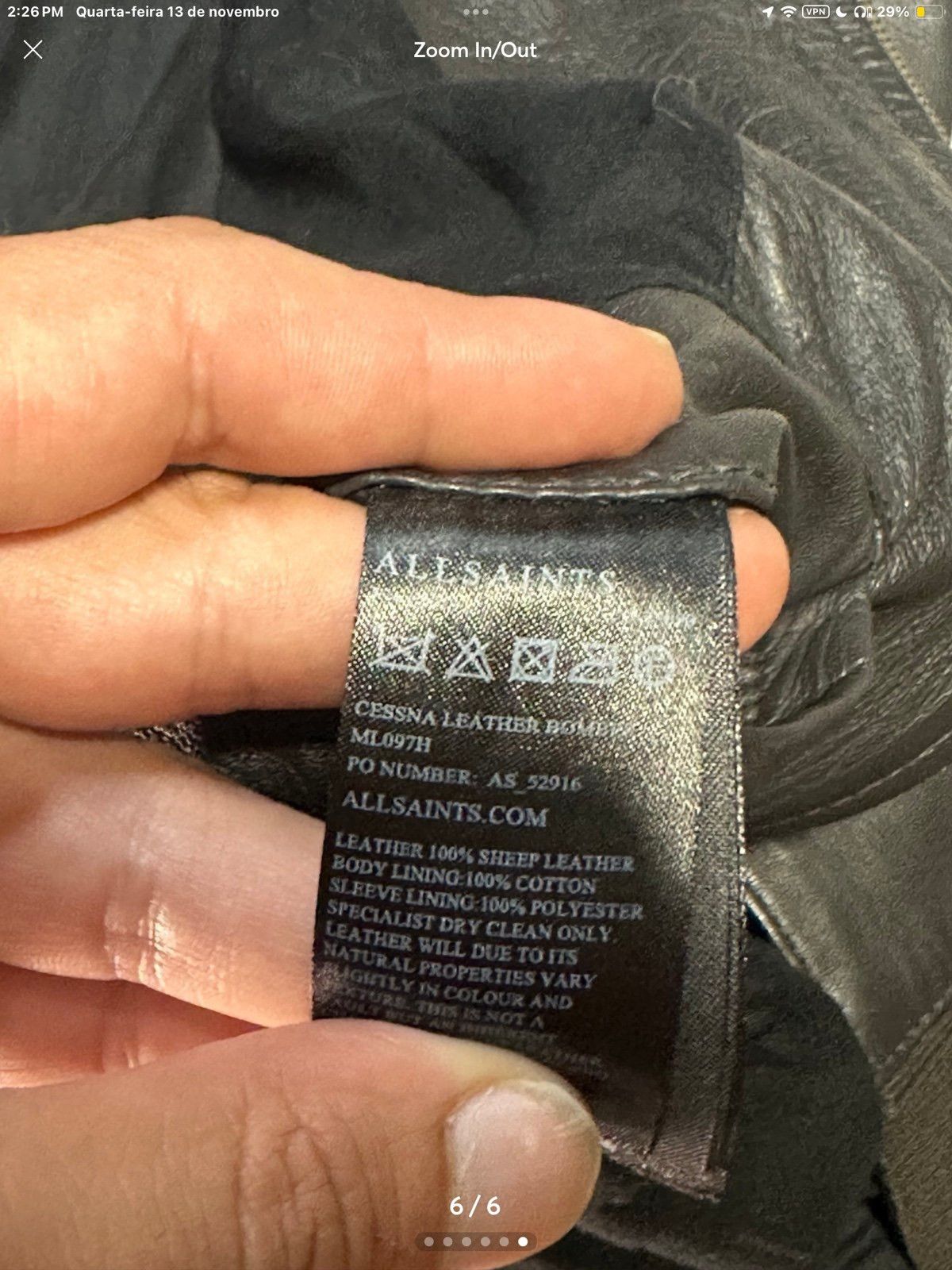 Allsaints AllSaints leather bomber Size US L / EU 52-54 / 3 - 3 Thumbnail