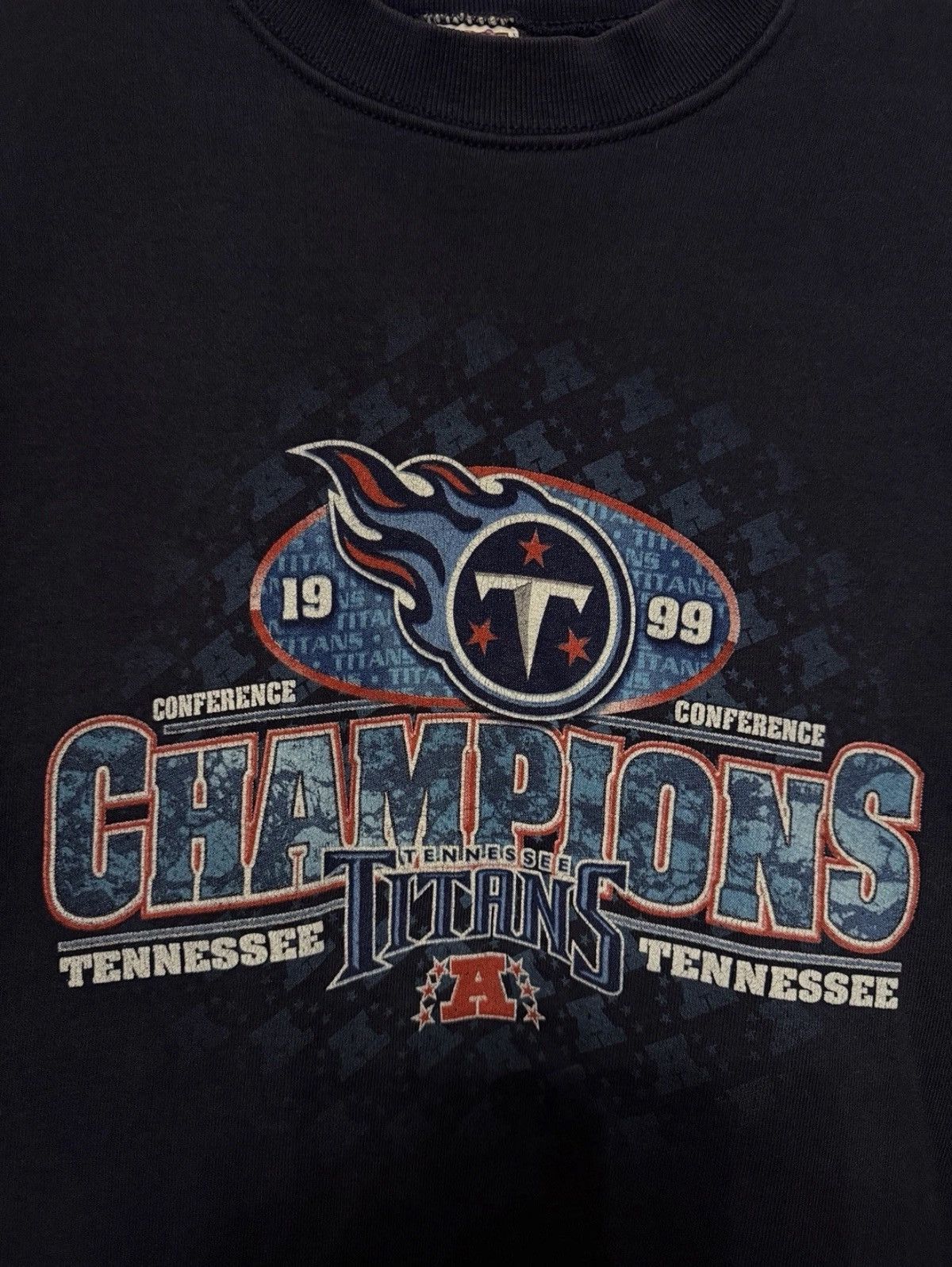 Fruit Of The Loom Vintage 90s Tennessee Titans Champions Conference Sweatshirt Size US L / EU 52-54 / 3 - 3 Thumbnail