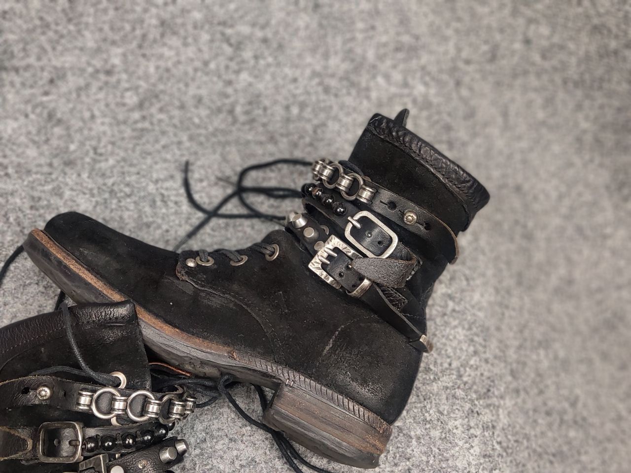 A.S.98 A.S.98 Vintage Black Suede Avant garde Mid Calf Combat Boots Size US 6 / IT 36 - 4 Thumbnail