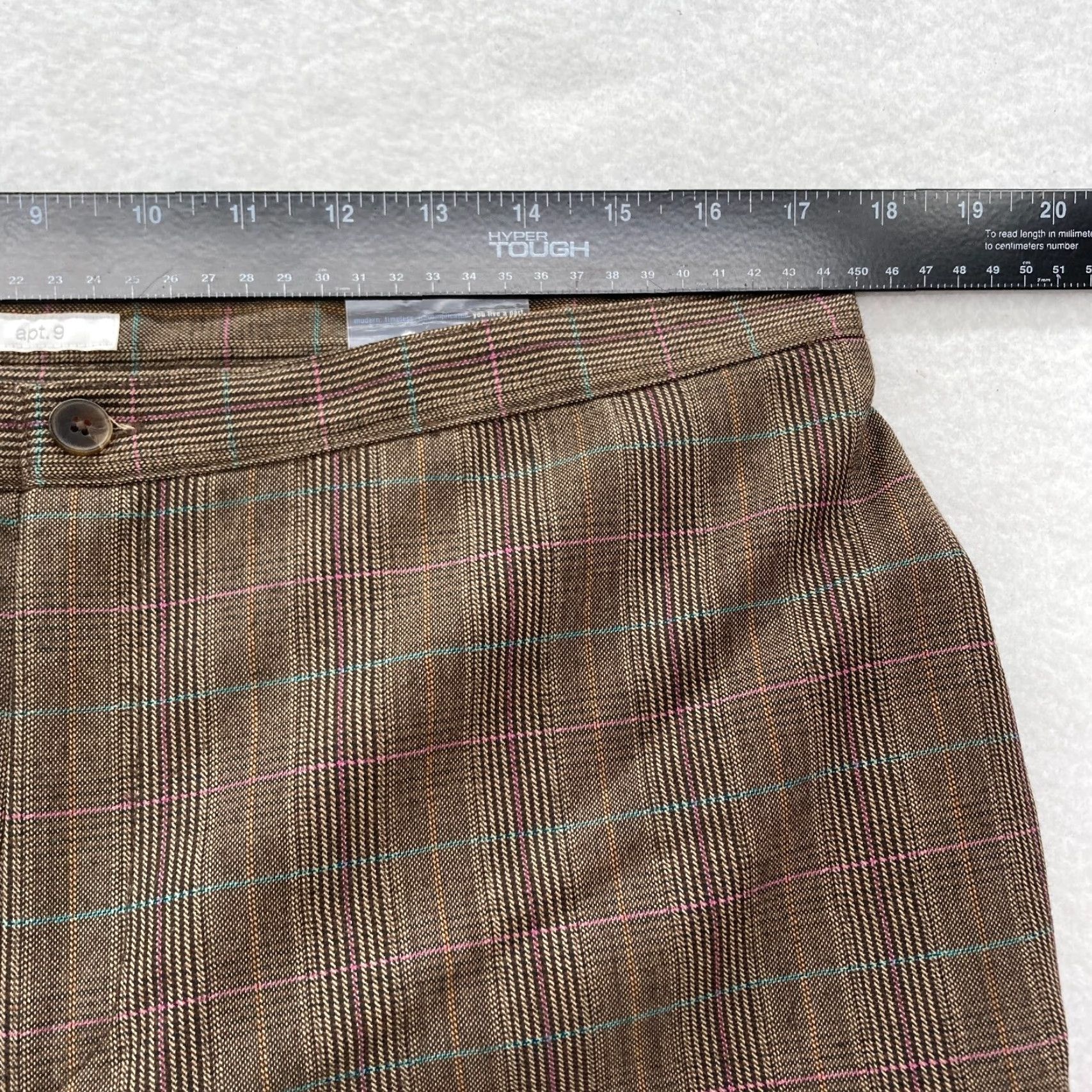 Apt. 9 Apt. 9 The Wallace Pant Women's 16 Classic Fit Brown Plaid Wool Blend Unhemmed Pant Size 38" / US 16 / IT 52 - 6 Thumbnail