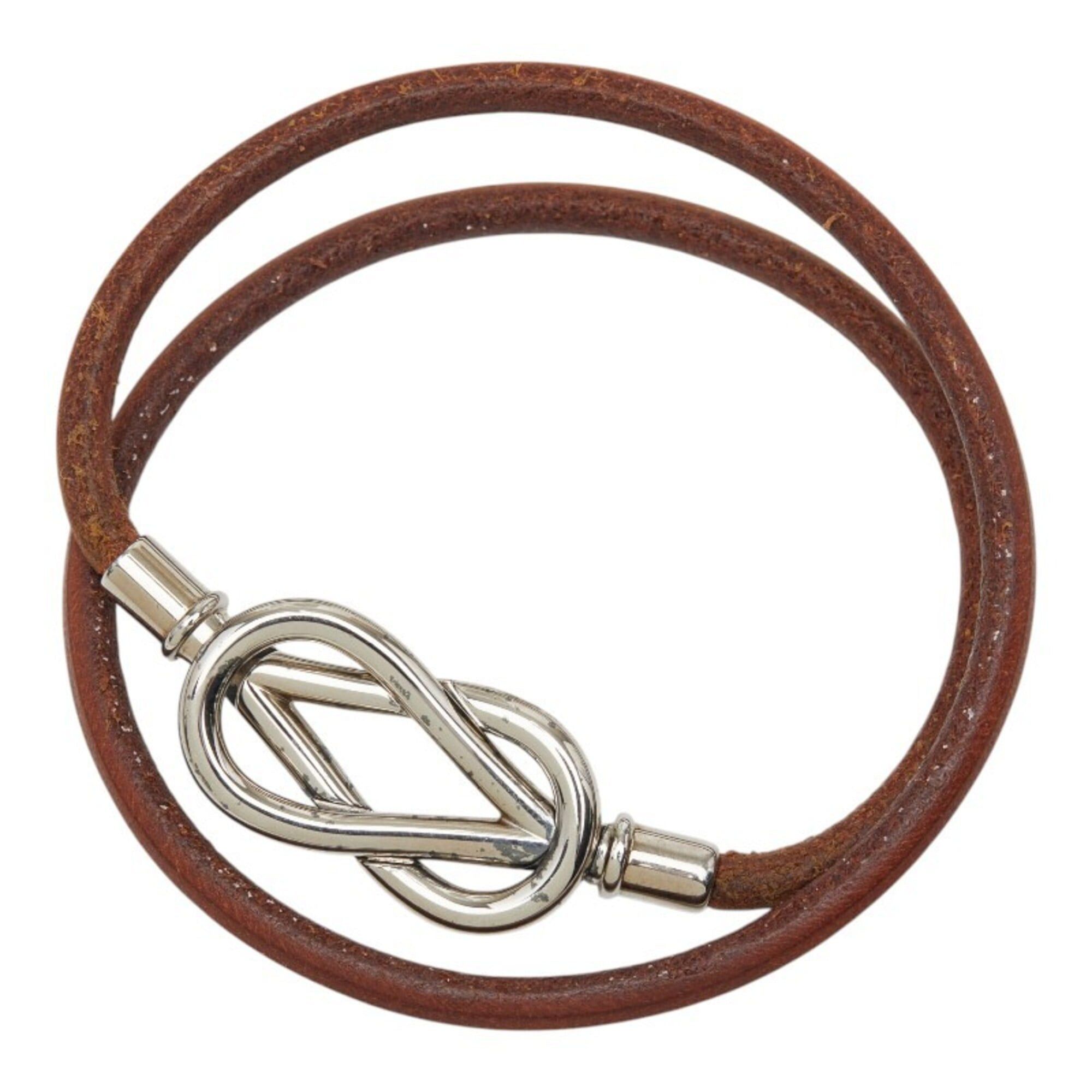 Hermes Hermes Atame Choker Bracelet, Brown Leather, Women's Size ONE SIZE - 1 Thumbnail