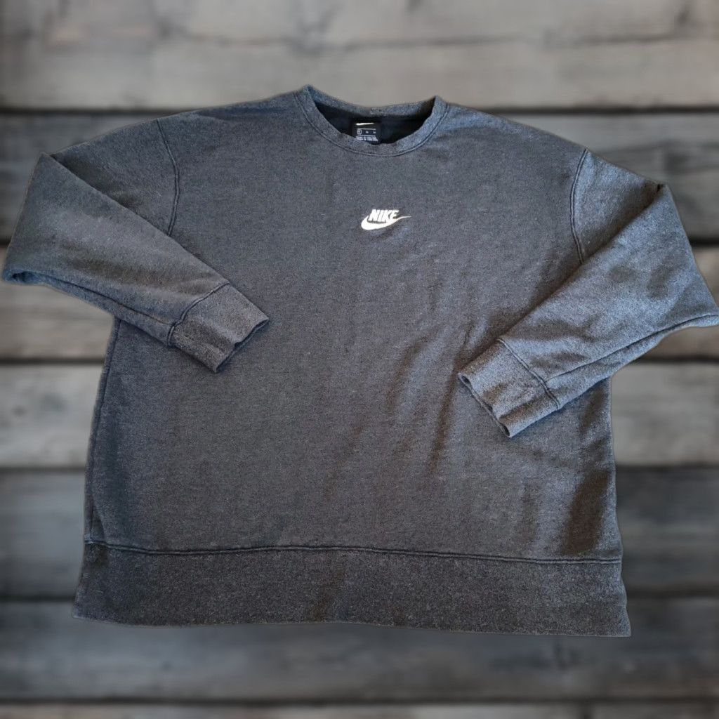 VINTAGE Nike Sportswear Heritage Crew Sweatshirt Mens XL Gray Casual Athletic Pullover 90s Sports