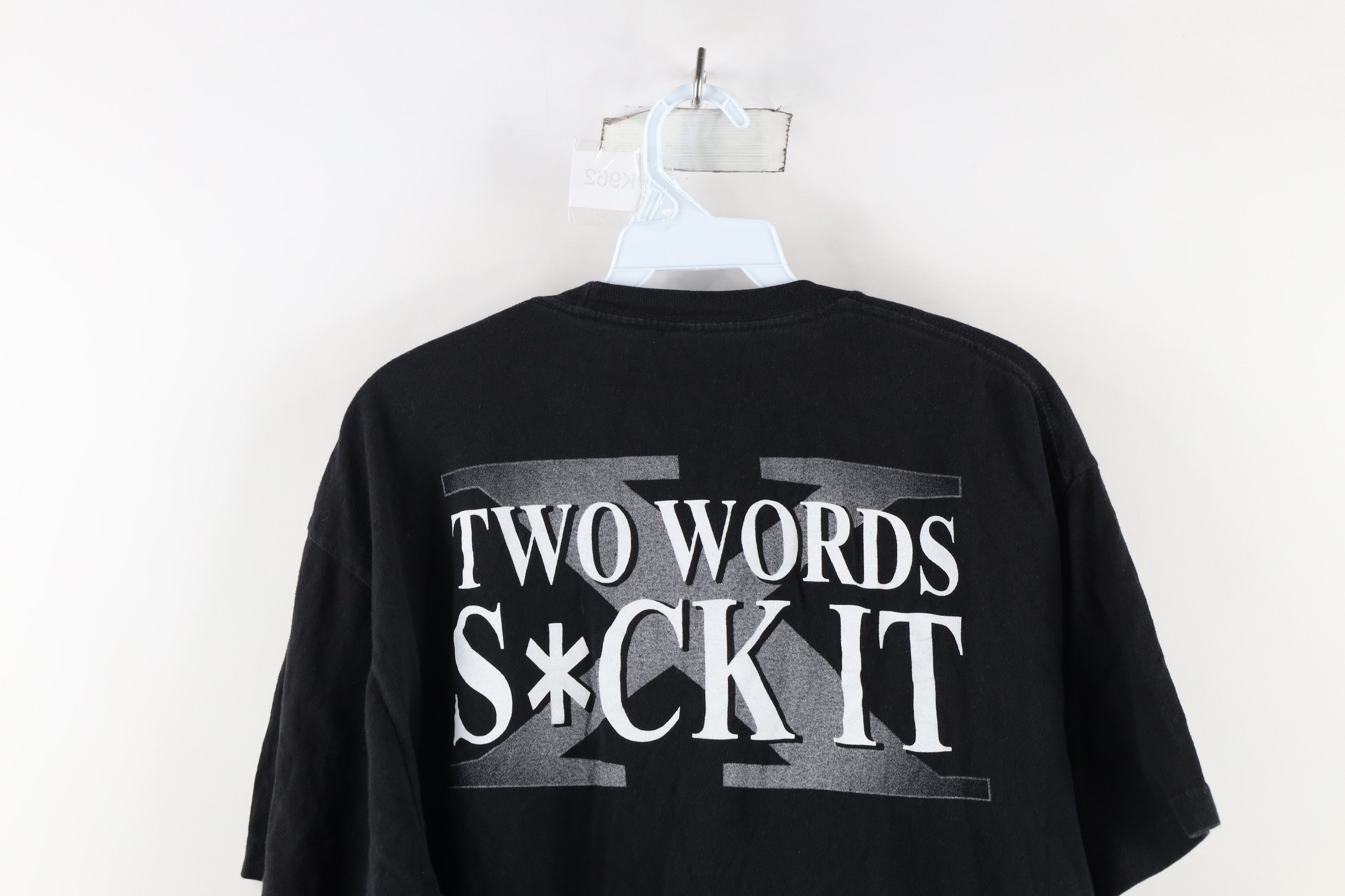 Vintage Retro WWF Wrestling X Two Words Suck It T-Shirt Black Size US XL / EU 56 / 4 - 9 Thumbnail