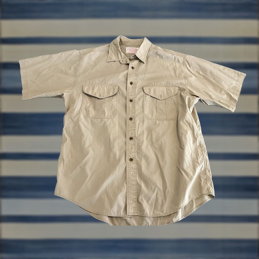 Filson Filson Short Sleeve Button-Up Shirt Mens L Beige Cotton Regular Slim? (Note: Original lacks Slim; keeping core elements) Size US L / EU 52-54 / 3 - 1 Thumbnail