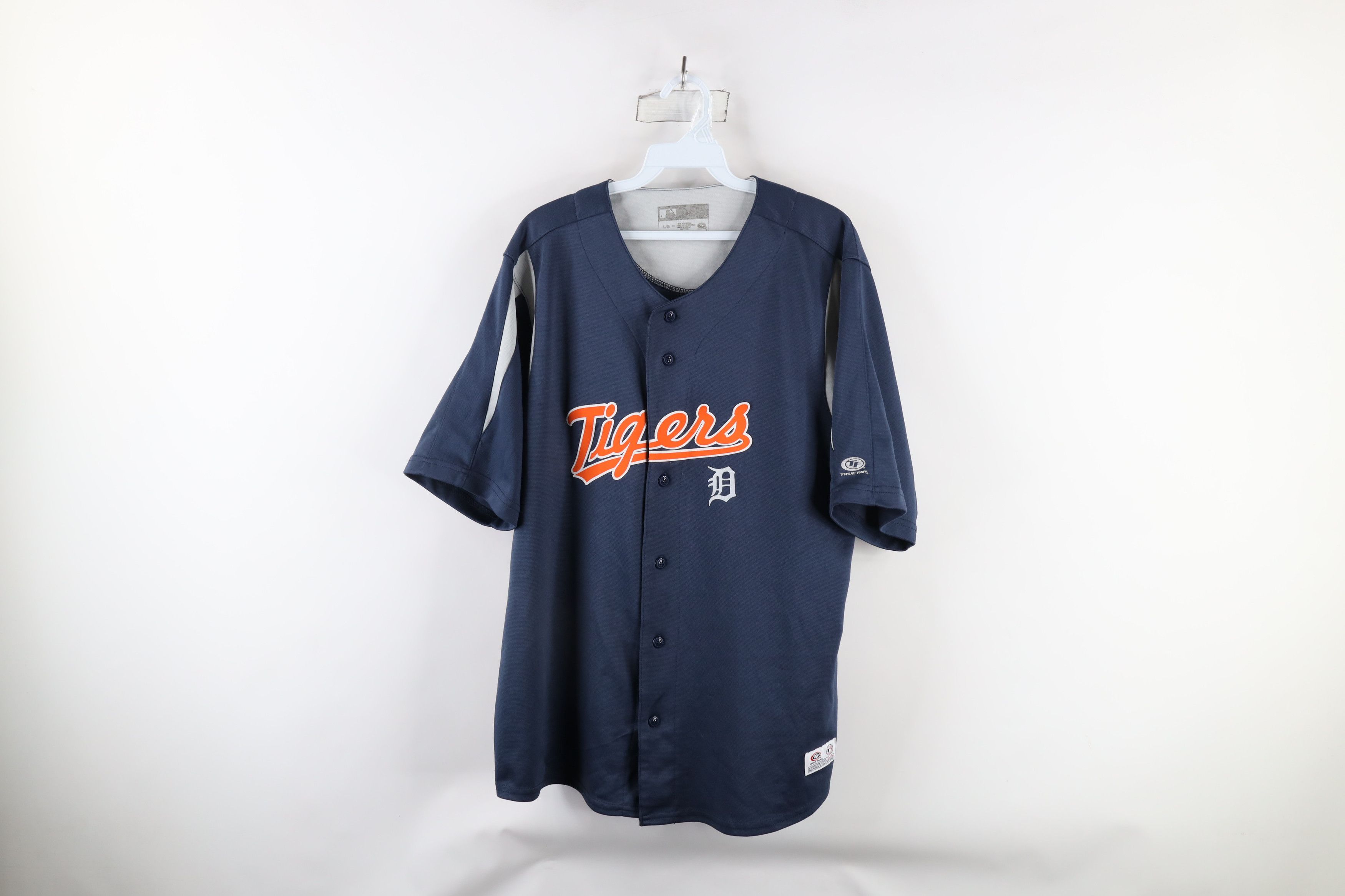 Vintage Vintage Spell Out Script Detroit Tigers Baseball Jersey Size US L / EU 52-54 / 3 - 1 Thumbnail