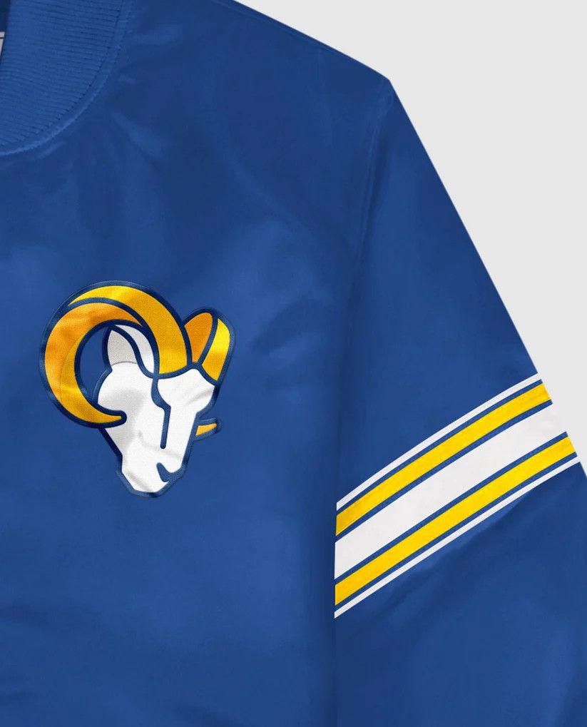 Starter NFL Los Angeles Rams Varsity Satin Full-Snap Jacket Size US XL / EU 56 / 4 - 2 Thumbnail