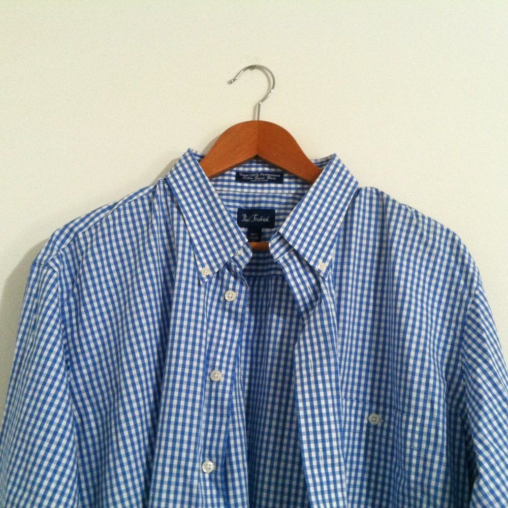 Paul Fredrick PAUL FREDRICK MENS BLUE COTTON CASUAL SHIRT SIZE: XL Size US XL / EU 56 / 4 - 1 Thumbnail