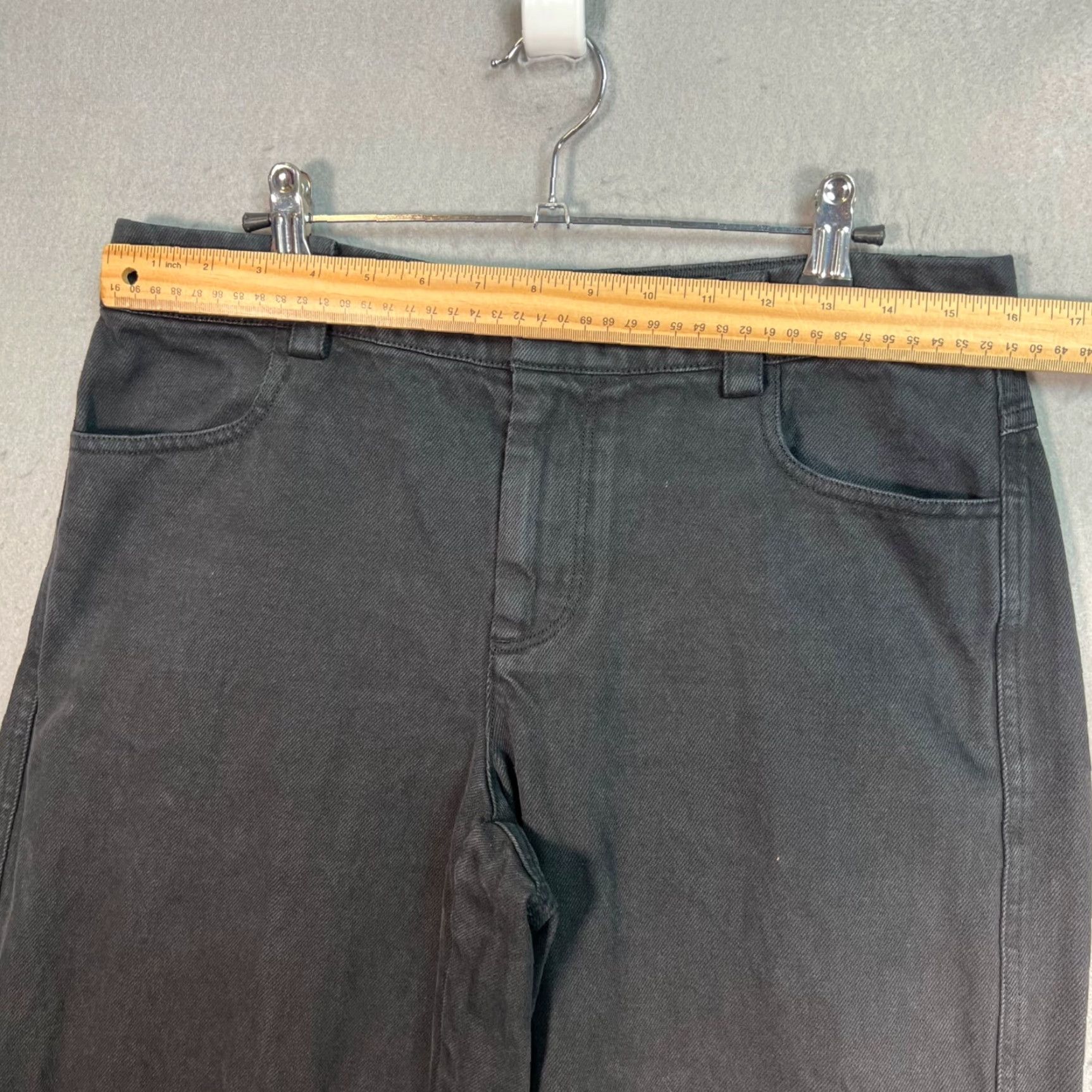 Vince Vince Womens Jeans Dark Wash 100% Cotton Wide-Leg Size 8 Inseam 30" Regular Rise High Waist Black Denim Mens? No gender at end: Women Size 30" / US 8 / IT 44 - 5 Thumbnail