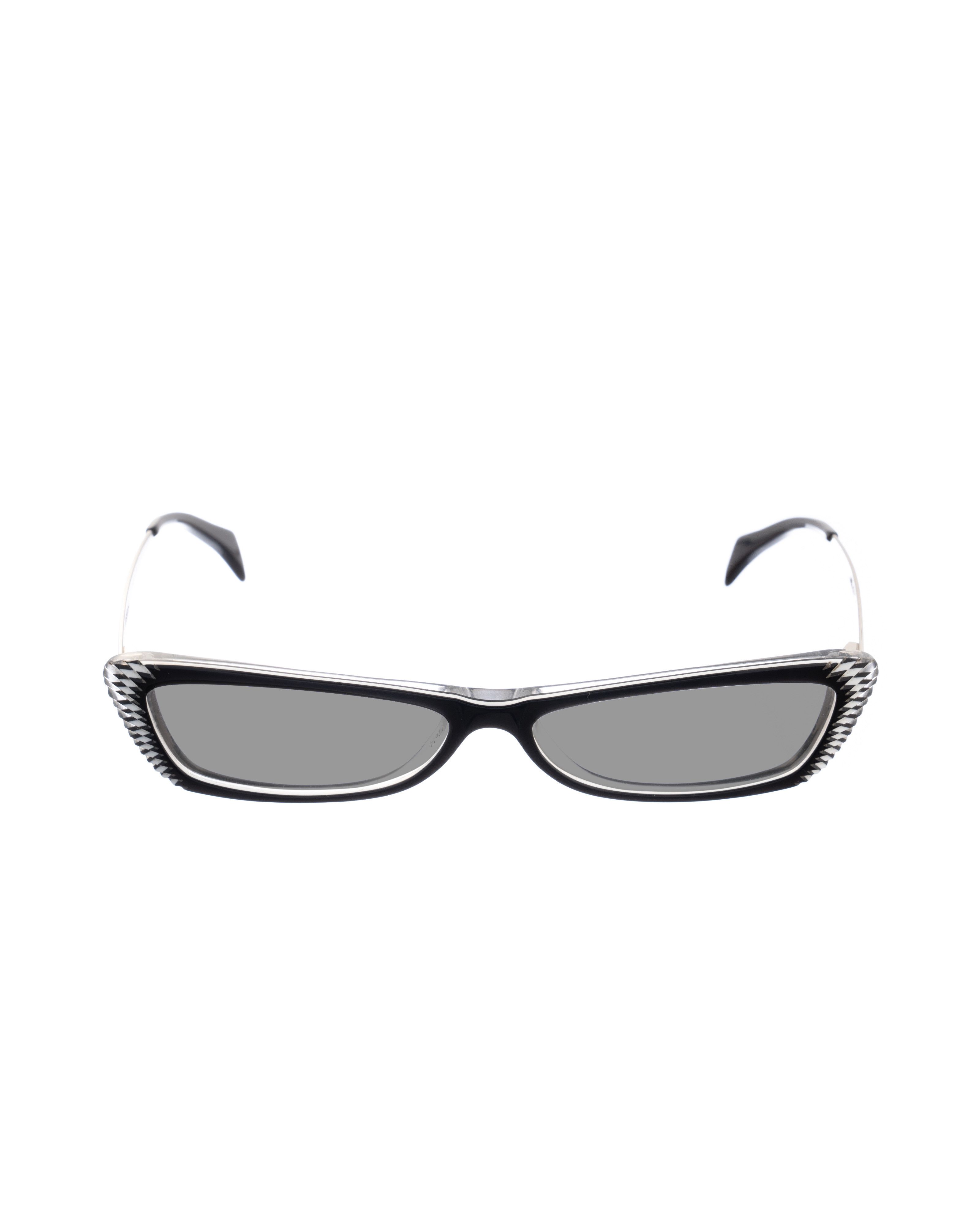 Alexander McQueen '90s Black & White Cat-Eye Sunglasses