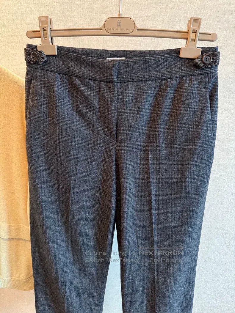 Brunello Cucinelli Brunello Cucinelli Beaded Wool Straight Leg Casual Pants Size 25" / US 0 / IT 36 - 2 Thumbnail