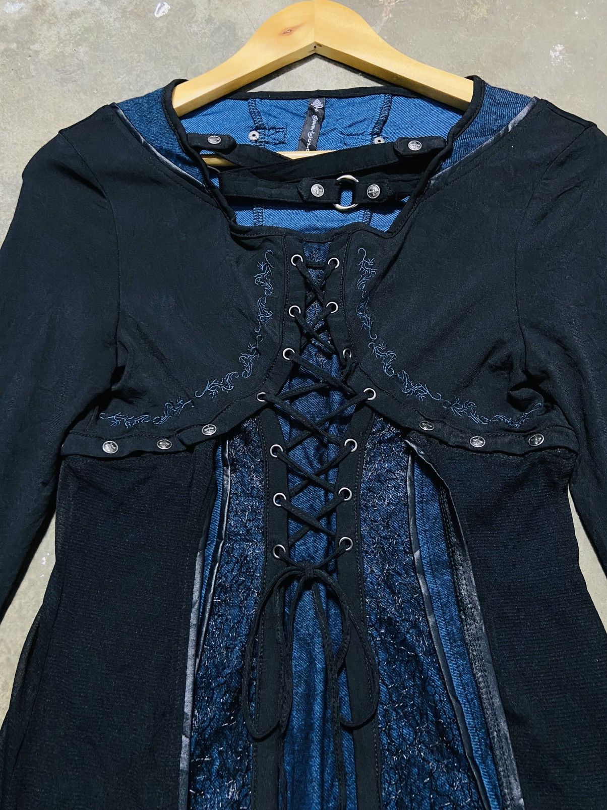 Seditionaries Ozz Croce Layered Lace-Up Corset Top Tunic Harajuku Punk Size XS / US 0-2 / IT 36-38 - 7 Thumbnail