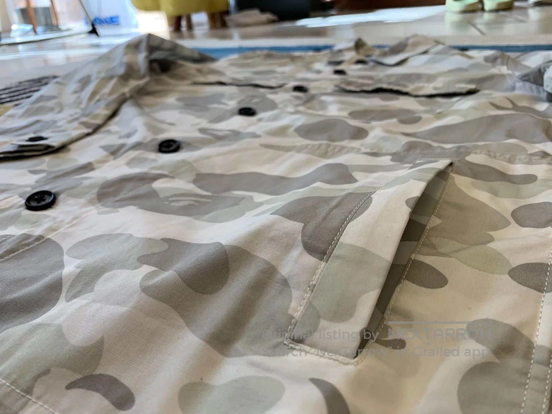 Bape Mr.Bathing Ape White Camo Military Shirt Jacket. Size US XL / EU 56 / 4 - 4 Thumbnail