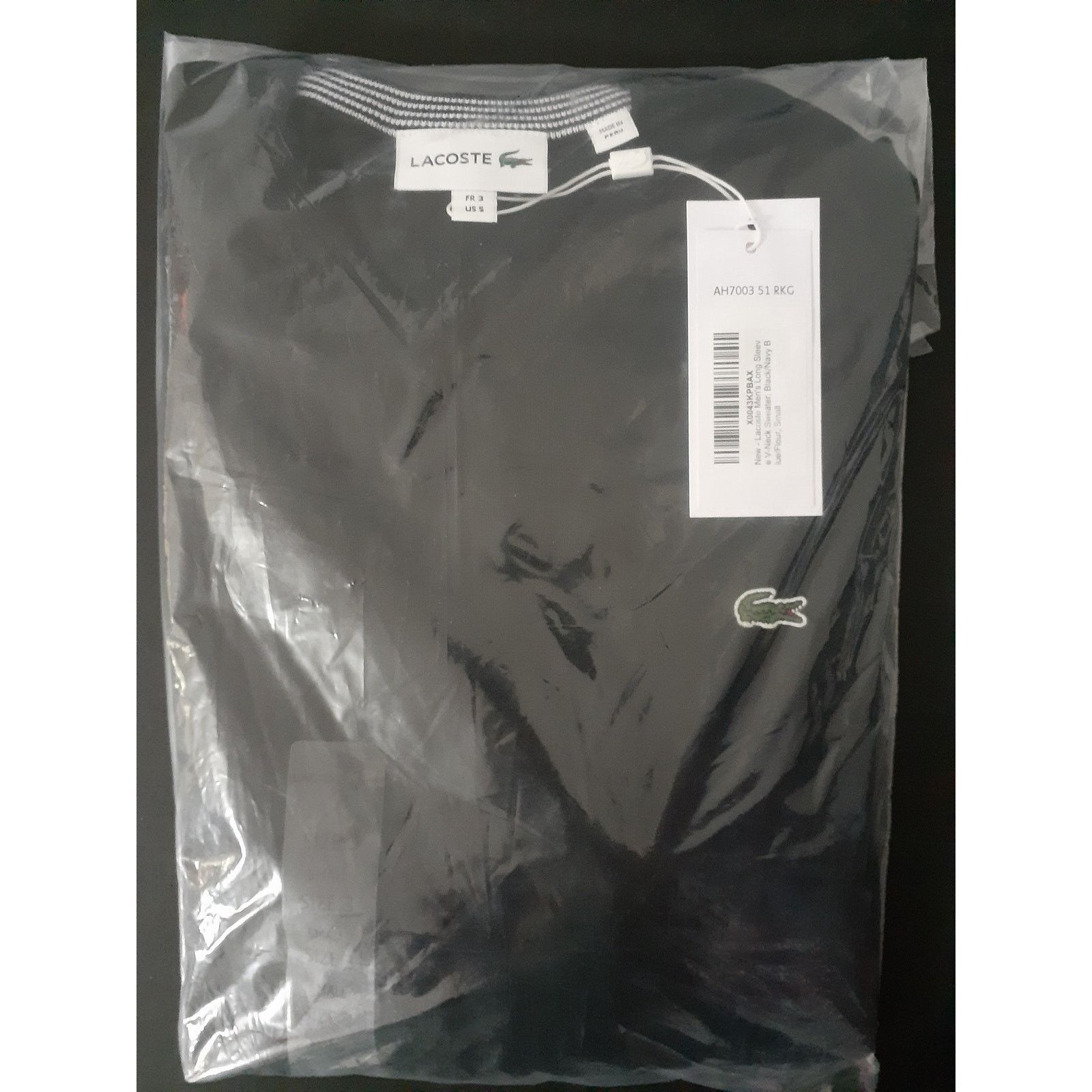 Lacoste Lacoste Men's Long Sleeve V-Neck Sweater Sweater Black S Size US S / EU 44-46 / 1 - 2 Thumbnail