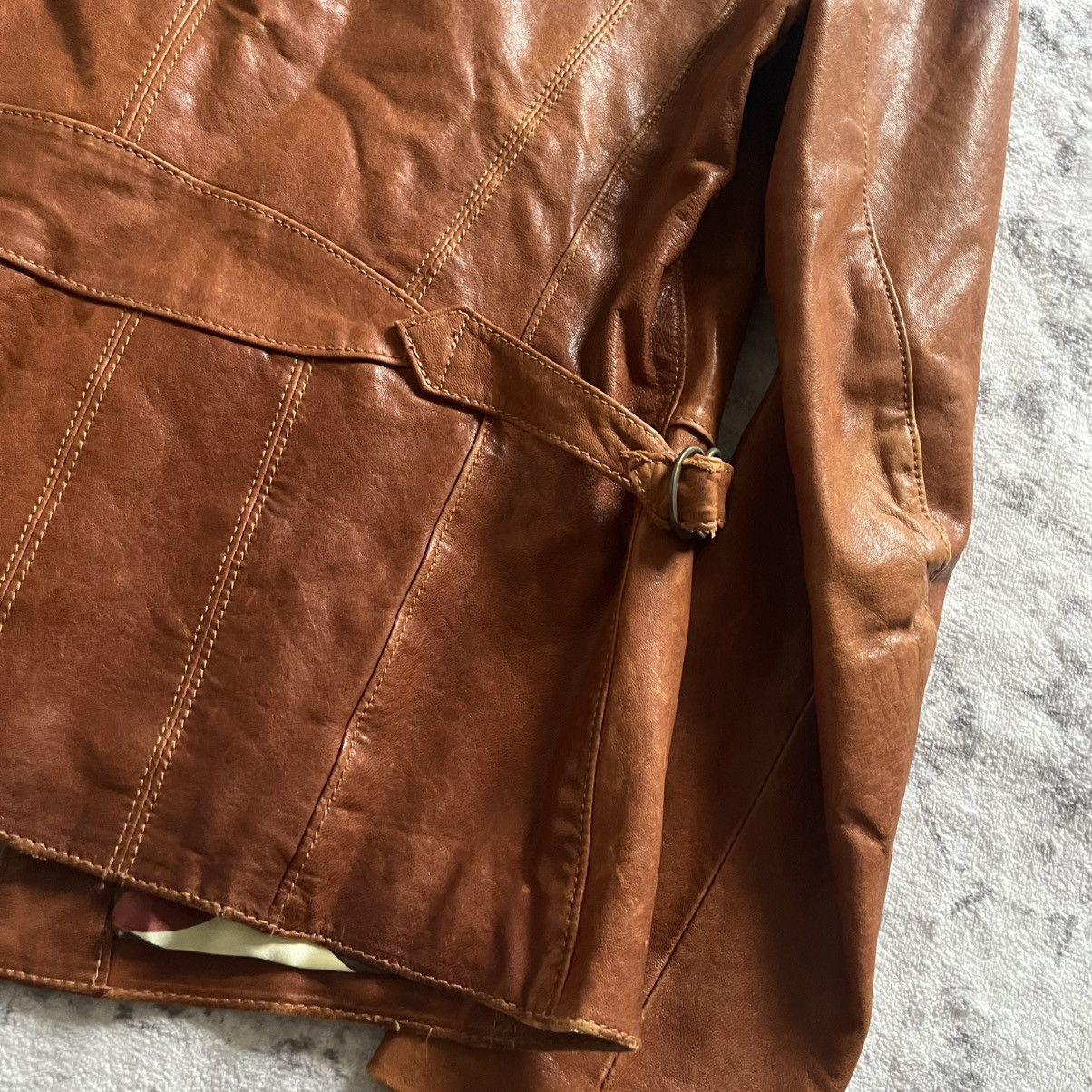 If Six Was Nine × Japanese Brand × Le Grande Bleu (L.G.B.) Led Rechwe Silk Lined Leather Jacket | Size L Size US L / EU 52-54 / 3 - 8 Thumbnail