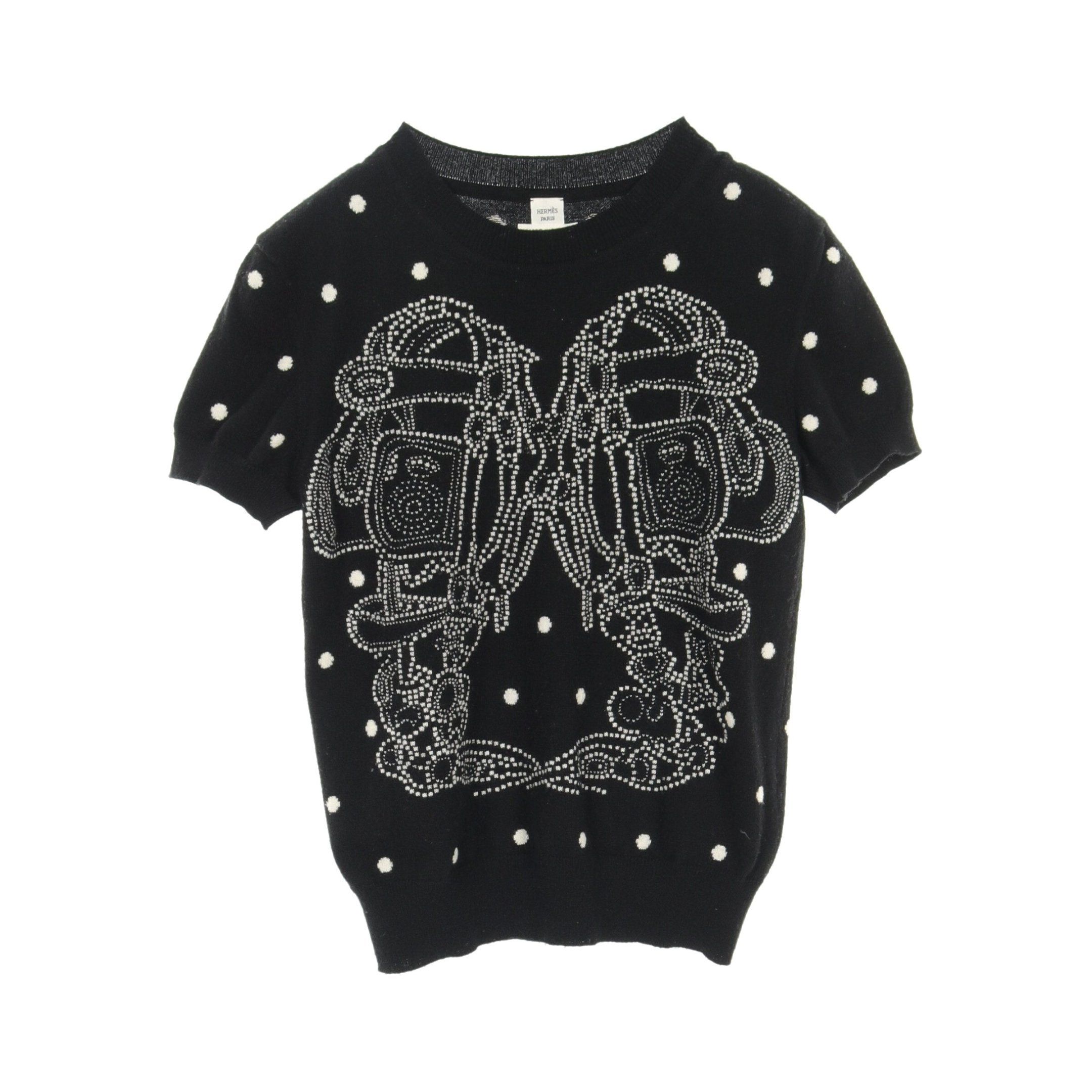 Hermes Hermes Brides De Gala Knit Cashmere Cotton Black Off White 23Ss Size ONE SIZE - 1 Thumbnail
