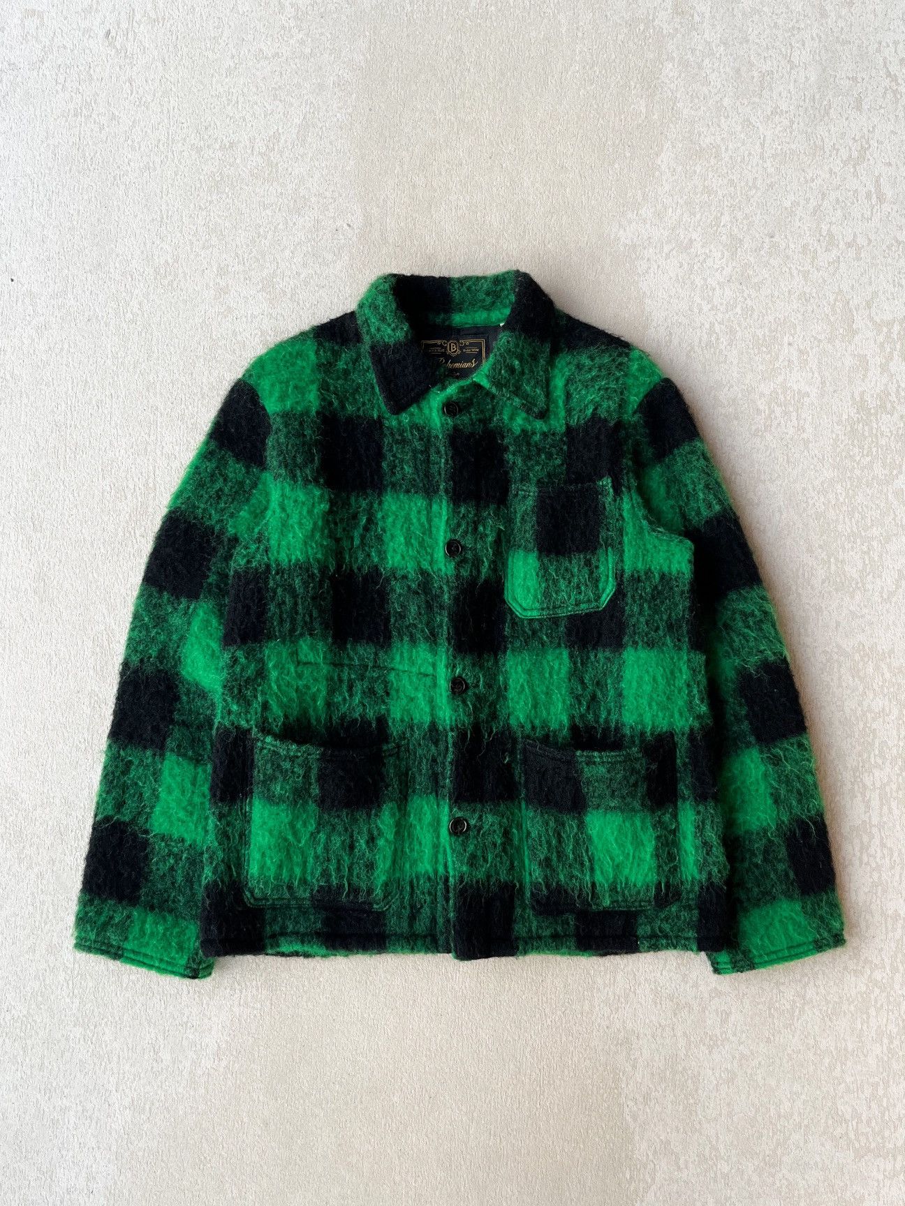Japanese Brand BohemianS 🇯🇵 Wool / Mohair Plaid Chore jacket Size US L / EU 52-54 / 3 - 3 Thumbnail