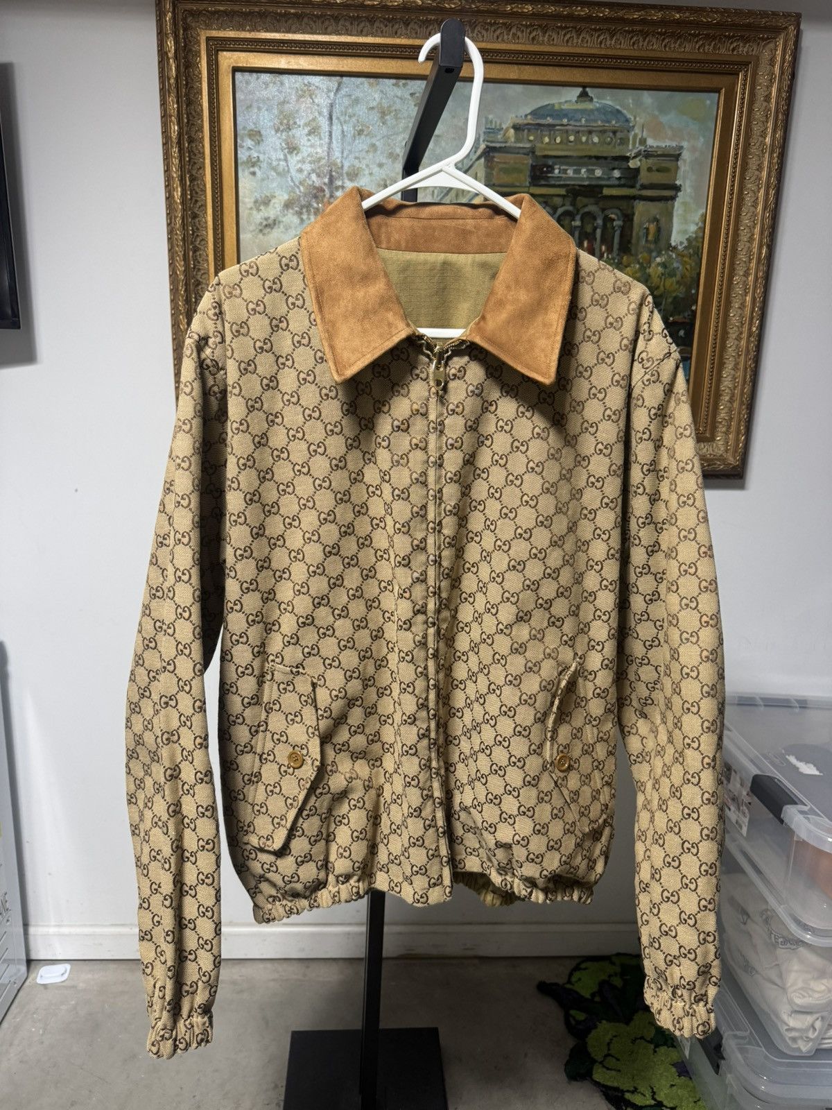 Gucci Gucci Reversible GG Jacket 'Light Brown' Size US M / EU 48-50 / 2 - 1 Thumbnail