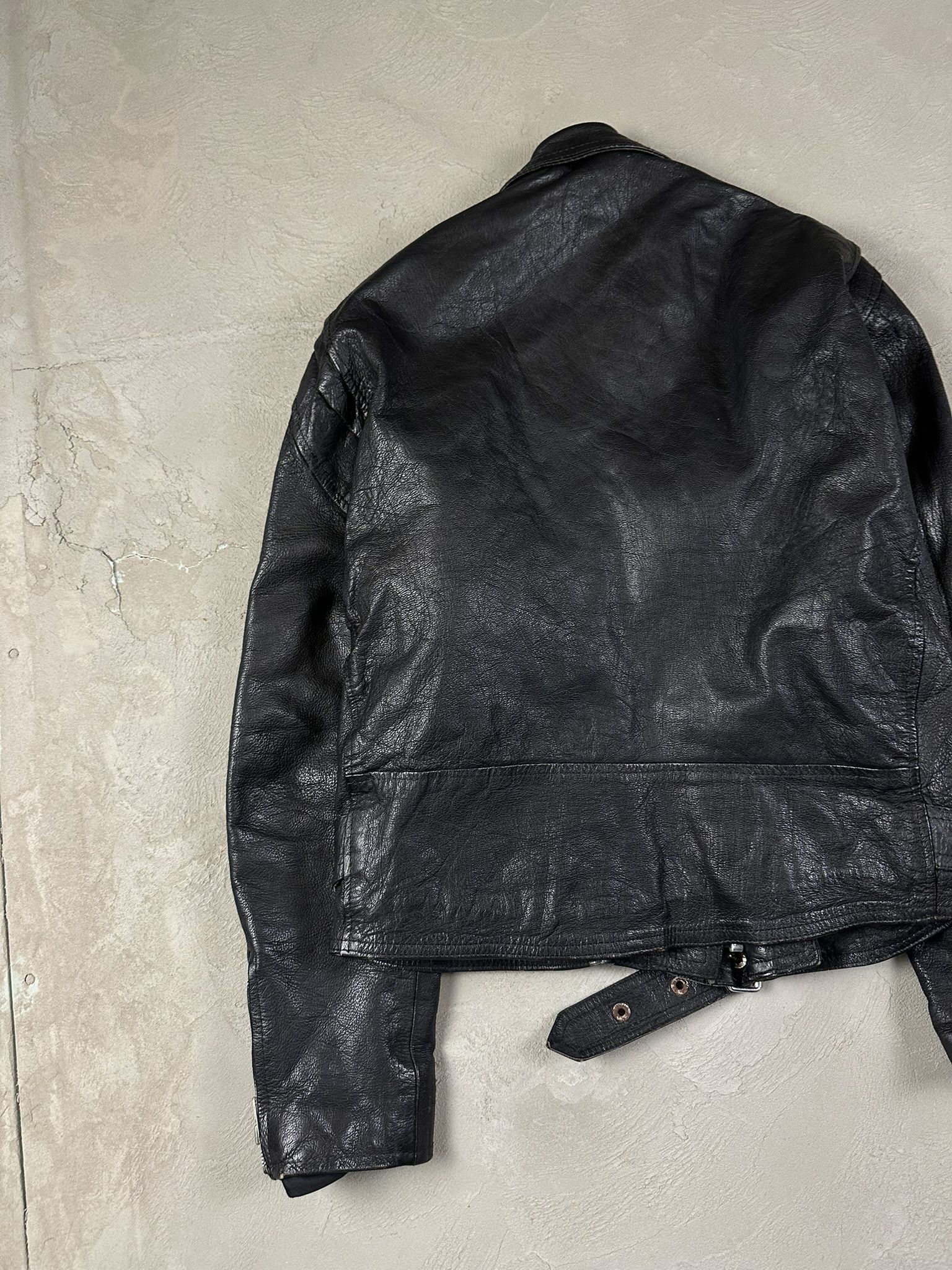 Genuine Leather 90s Vintage Biker Ramones Leather Boxy Jacket Size US S / EU 44-46 / 1 - 10 Thumbnail