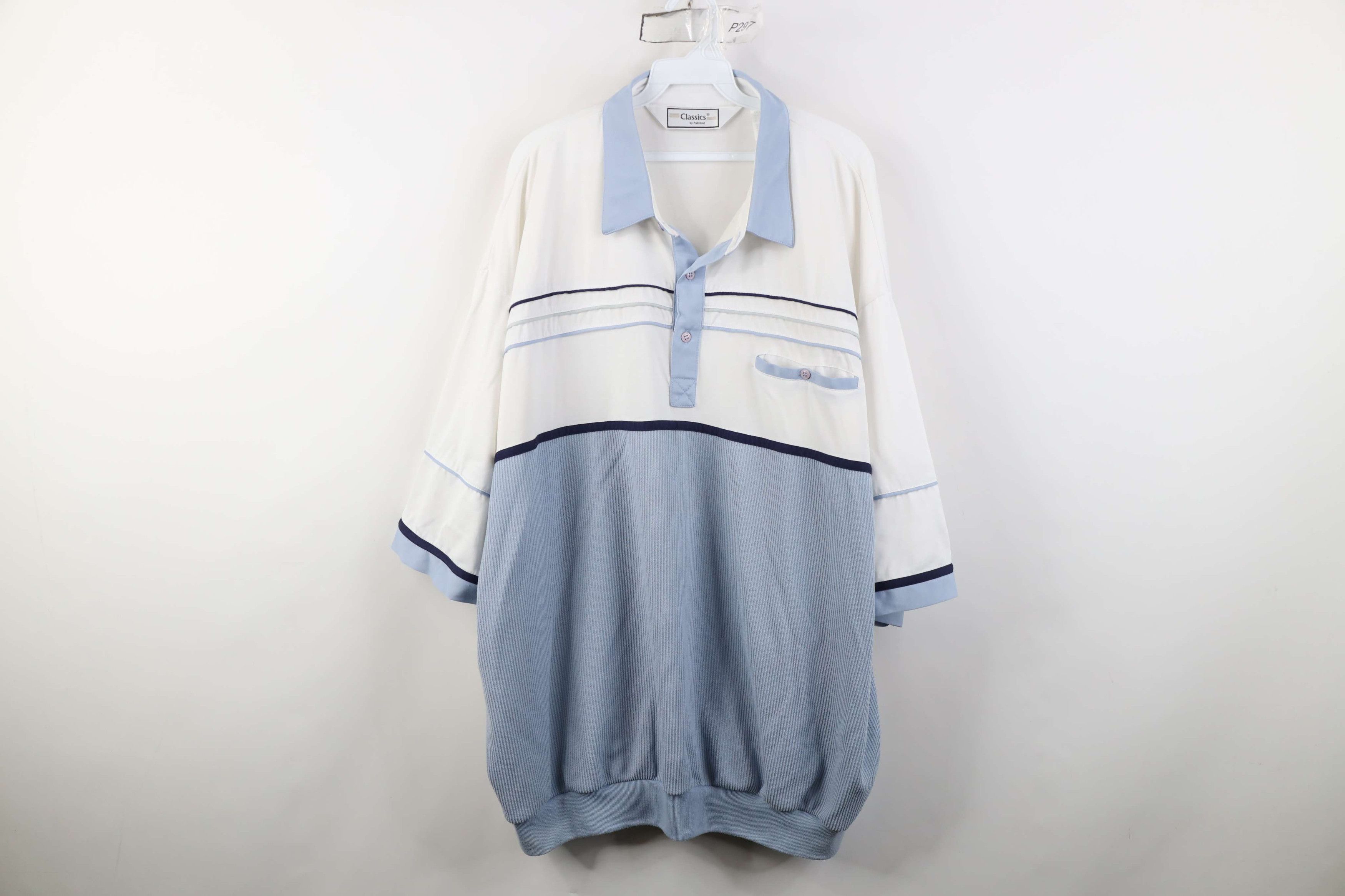 Vintage Vintage 90s Streetwear Block Ribbed Knit Pullover Polo Shirt Size US XXL / EU 58 / 5 - 1 Thumbnail