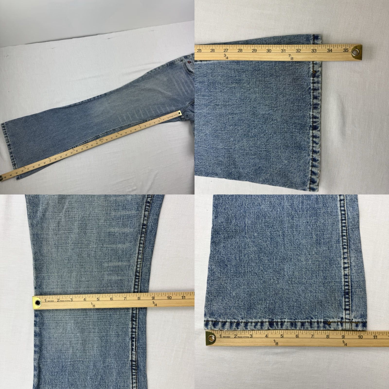 Vintage VINTAGE Y2K Aeropostale Flare Bootcut Jeans Womens 11/12 Long Hipster Hippie Blue Size 32" / US 10 / IT 46 - 9 Thumbnail