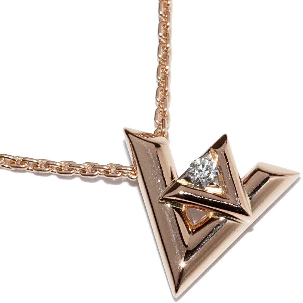 Louis Vuitton Louis Vuitton Louis Vuitton 18K Pink Gold Volt One PM Pendant Necklace Q93813 Crocodile skin Necklace Q93813 DUTY FREE for USA Size ONE SIZE - 1 Thumbnail