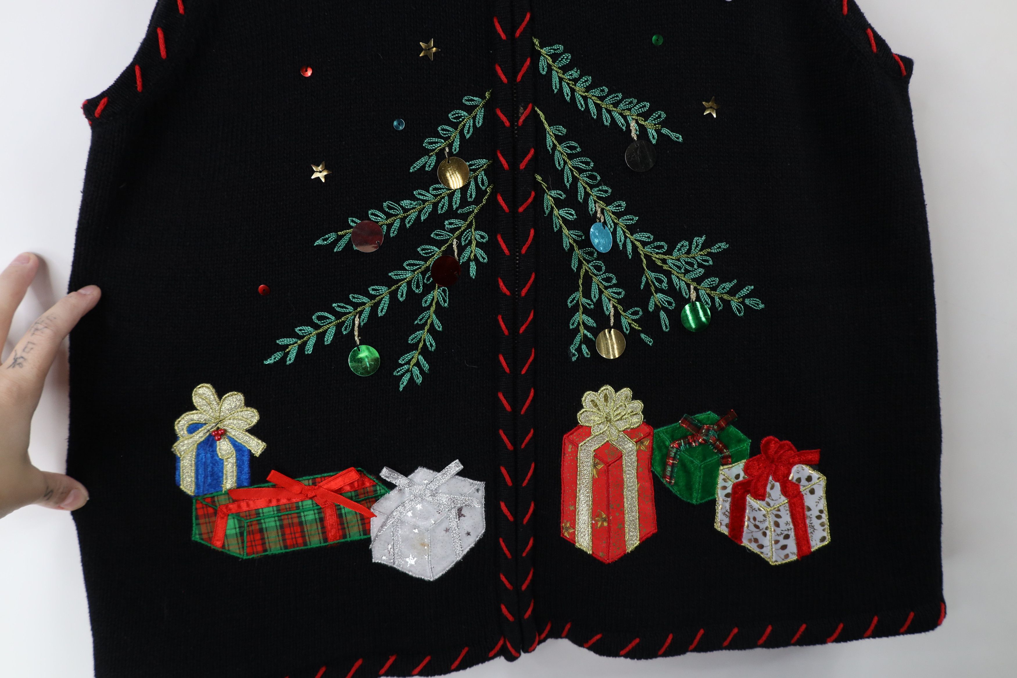 Vintage Vintage 90s Streetwear Christmas Knit Full Zip Sweater Vest Size L / US 10 / IT 46 - 5 Thumbnail
