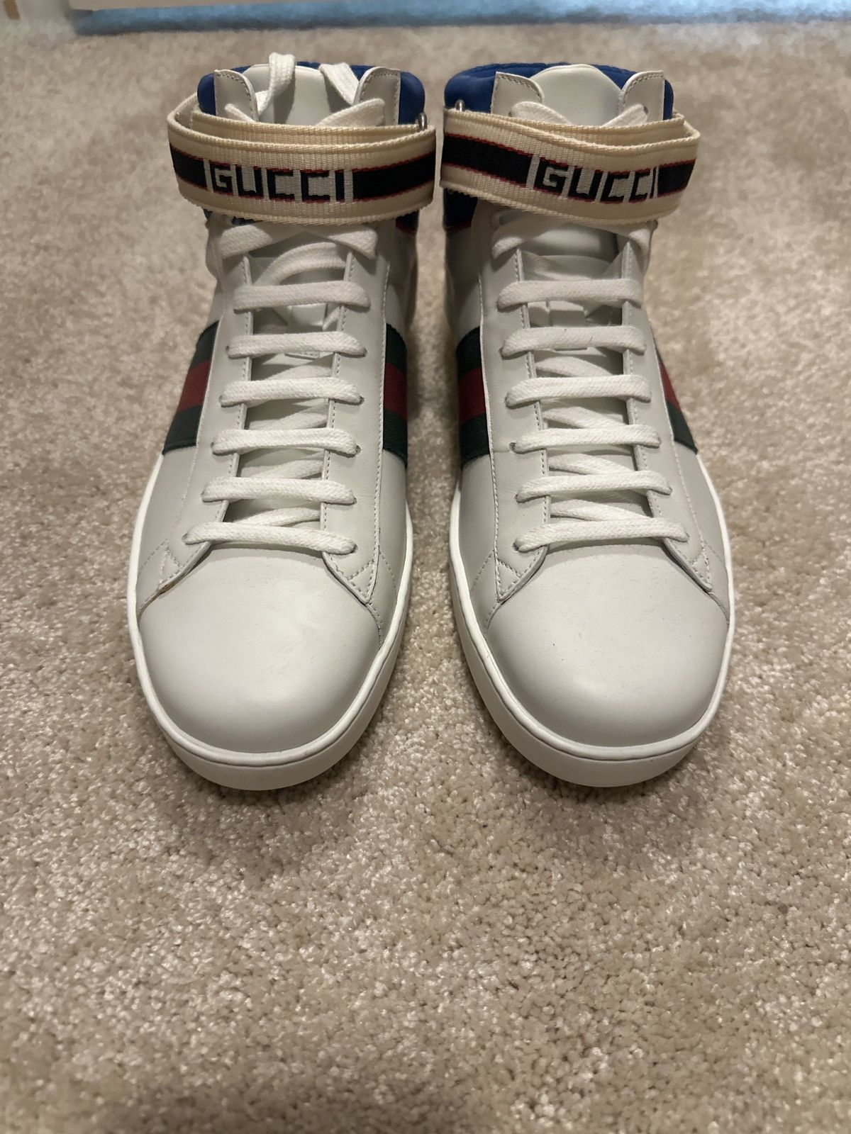 Gucci Gucci Ace Stripe High-Top White Size US 10.5 / EU 43-44 - 2 Thumbnail