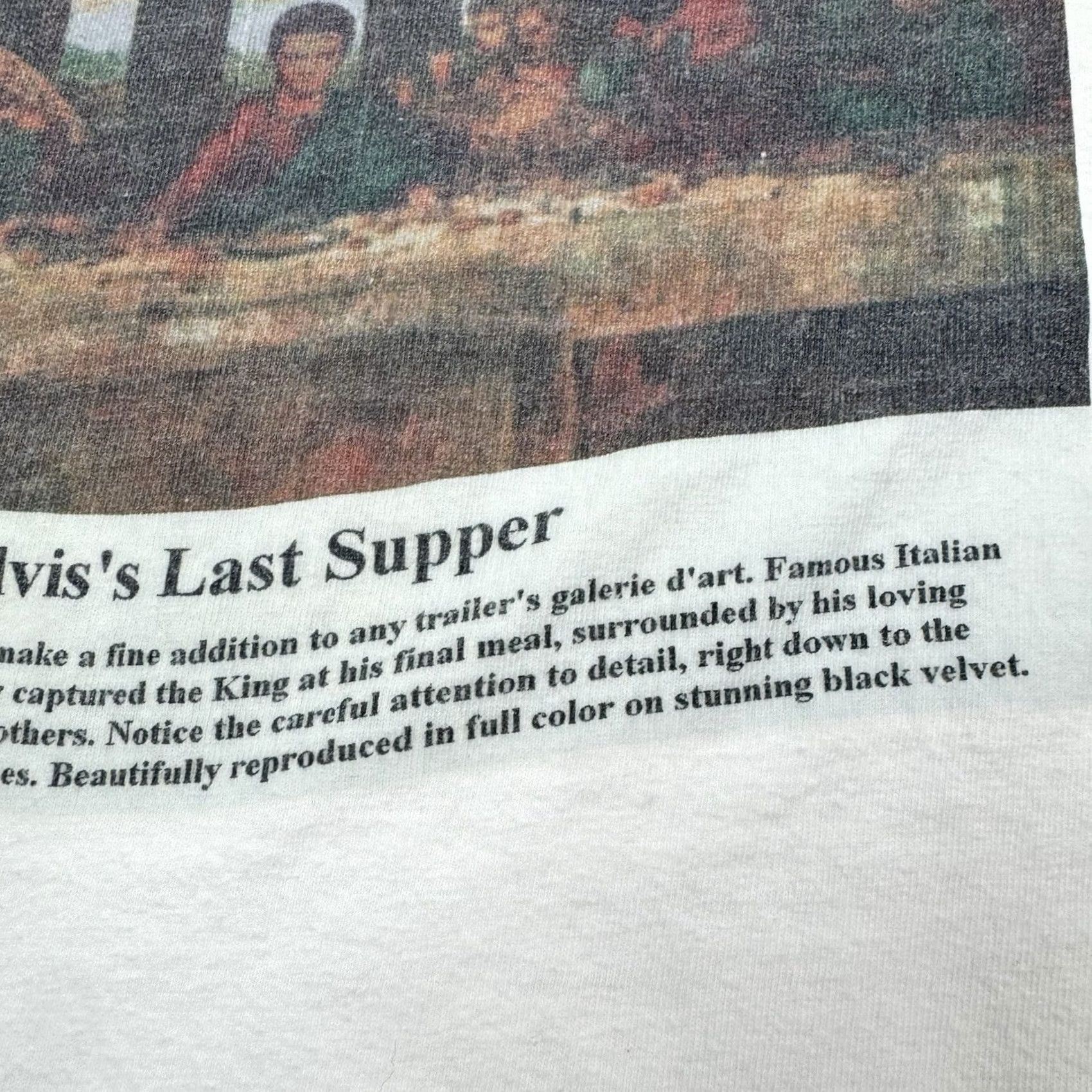 Hanes VINTAGE Elvis Art Last Supper T Shirt Adult Large Humor Parody 90s Y2K Funny Mens Size US L / EU 52-54 / 3 - 4 Thumbnail