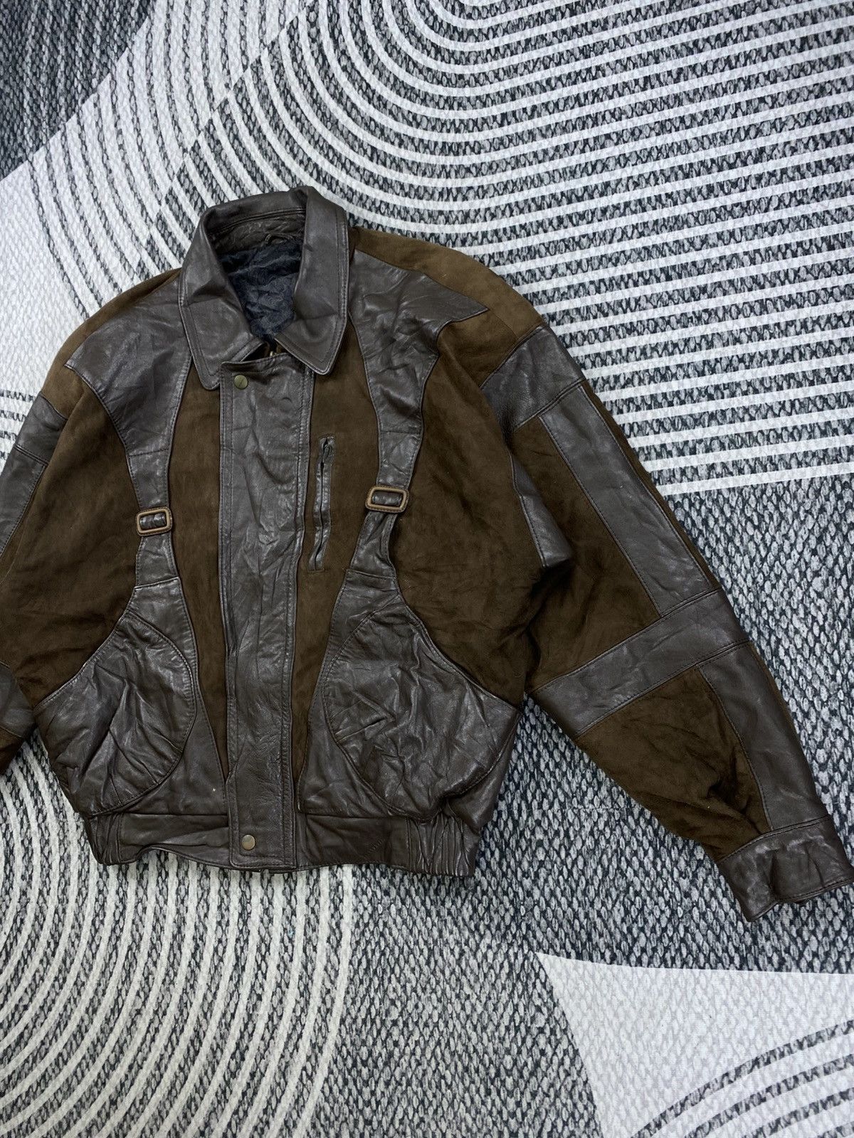 Japanese Brand Vintage Iwai Lambskin Zipper Leather Bomber Jacket Size US XL / EU 56 / 4 - 4 Thumbnail