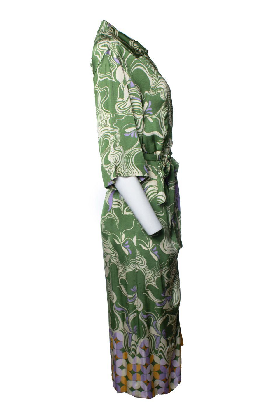 Dries Van Noten Dries van Noten, multi green Dakola wrap dress Size S / US 4 / IT 40 - 4 Thumbnail