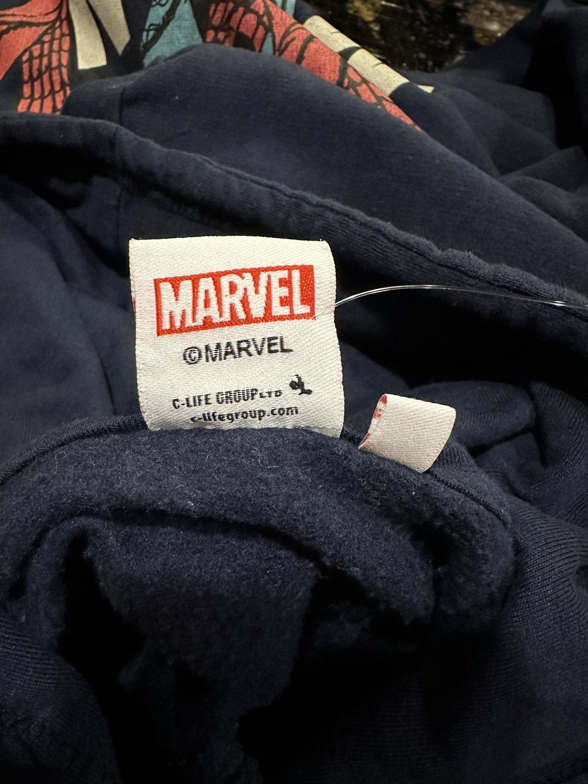 Marvel Comics Vintage Marvel Spiderman Web Pullover Navy Hoodie Size US L / EU 52-54 / 3 - 14 Thumbnail