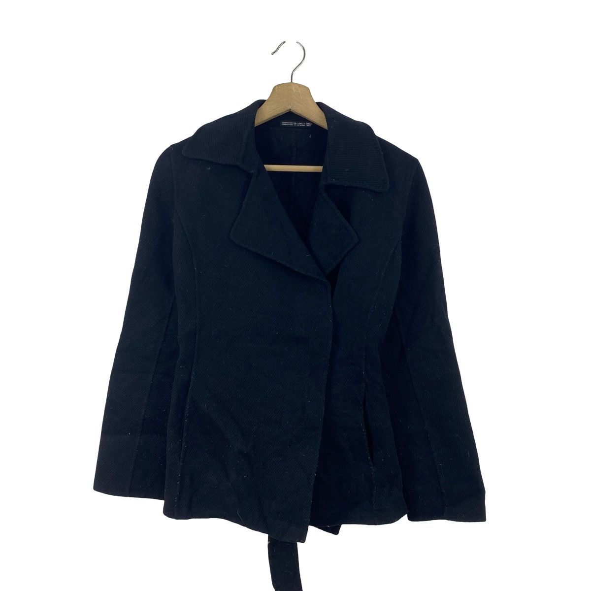 Vintage Vintage MINIMALIST Wrap Jacket Short Coat Open Front Size XS / US 0-2 / IT 36-38 - 3 Thumbnail