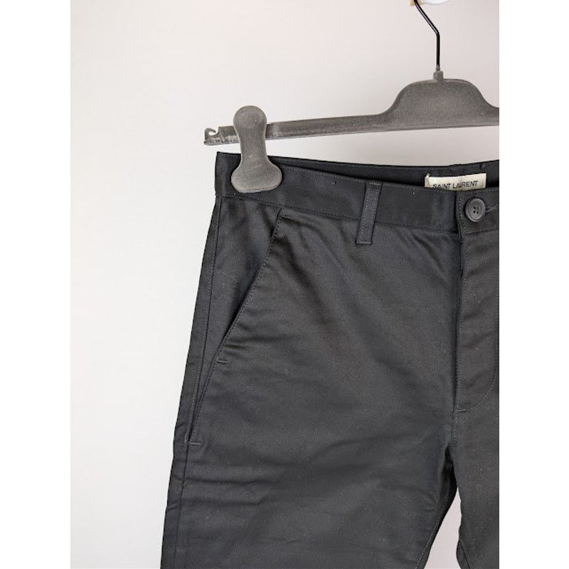 Saint Laurent Paris o1rshd1 Slim Fit Cotton Chino Pants in Black Size US 32 / EU 48 - 6 Thumbnail