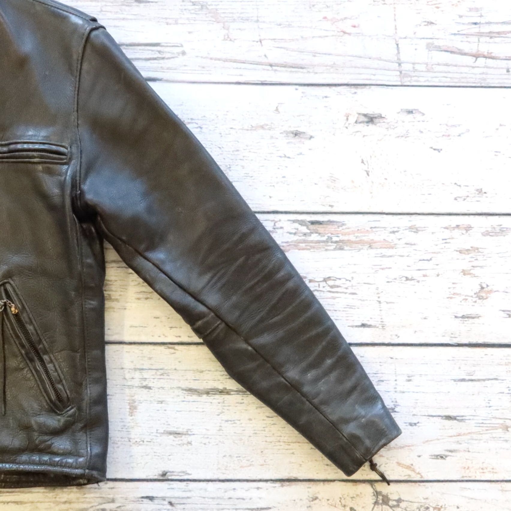 Vintage VINTAGE Vanson Cafe Racer Leather Jacket Mens Jacket 40 Black Motorcycle Jacket Size US XXS / EU 40 - 5 Thumbnail