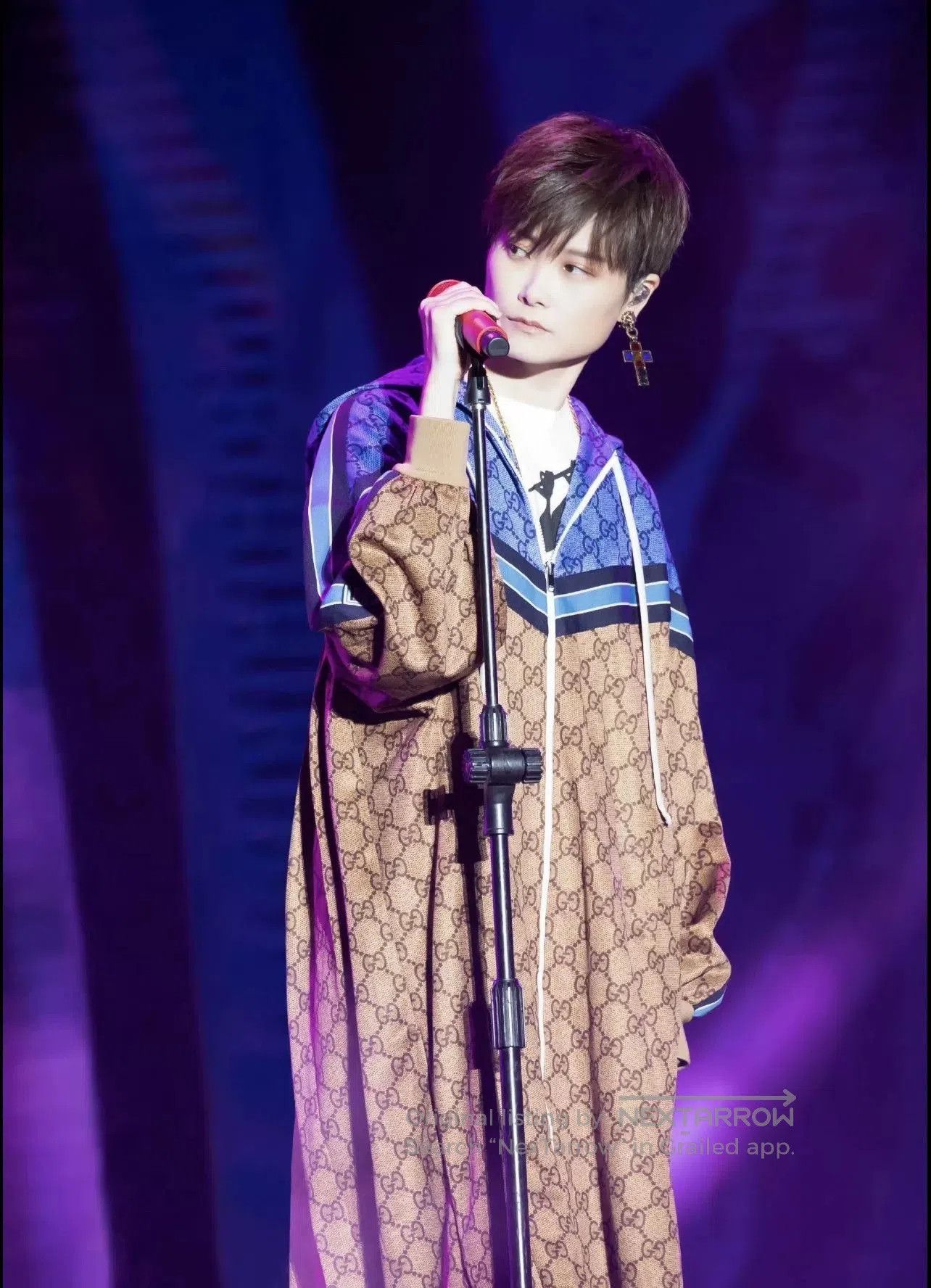 Gucci Gucci Blue Brown GG Monogram Bat Sleeve Coat. Size XS / US 0-2 / IT 36-38 - 6 Thumbnail