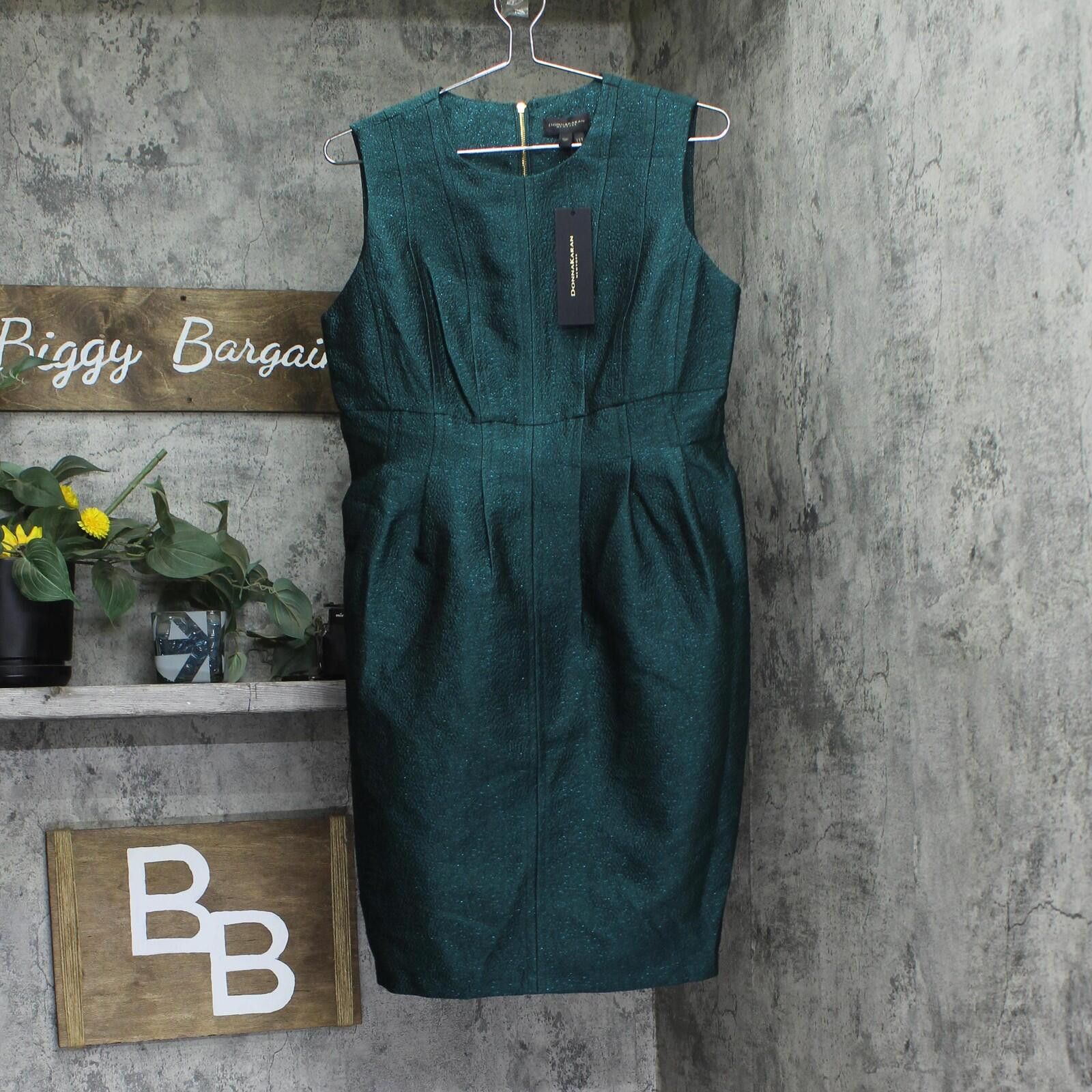 Donna Karan Nwt Donna Karan Metallic Jacquard Dress Spruce Green 12p Size XL / US 12-14 / IT 48-50 - 1 Thumbnail