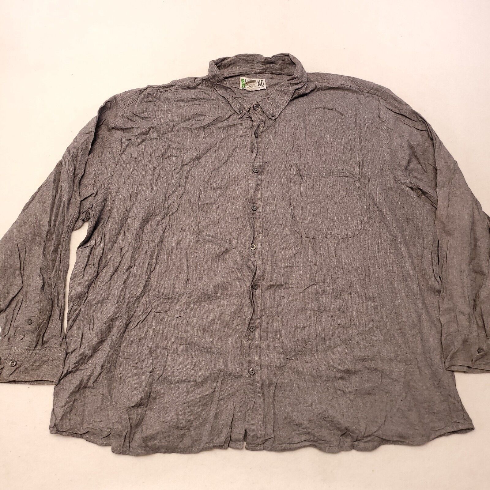 Haband Haband Flannel Casual Button Up Shirt Mens Size 4X Gray Size US XXL / EU 58 / 5 - 2 Thumbnail