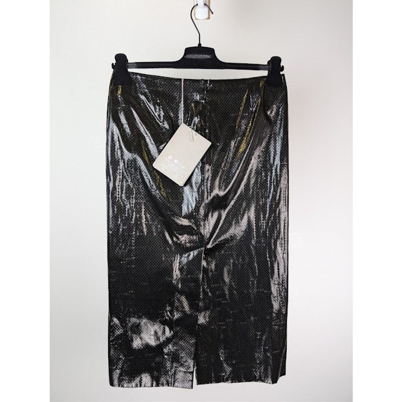Alexander McQueen o1rshd1 Tarpaulin Pencil Midi Skirt in Black Size 27" / US 4 / IT 40 - 2 Thumbnail