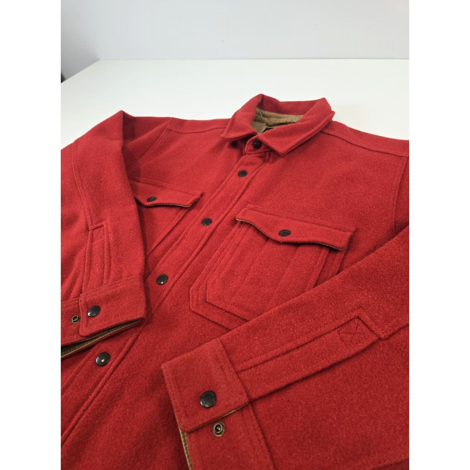 Filson Filson Jacket Mens Medium Red Oak Wool Lined Jac-Shirt Snap Front Workwear Coat Size US M / EU 48-50 / 2 - 2 Thumbnail